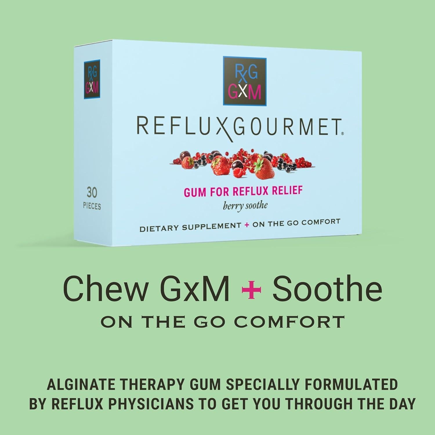 Chicle Funcional Reflux Gourmet Berry Soothe 30 Unidades