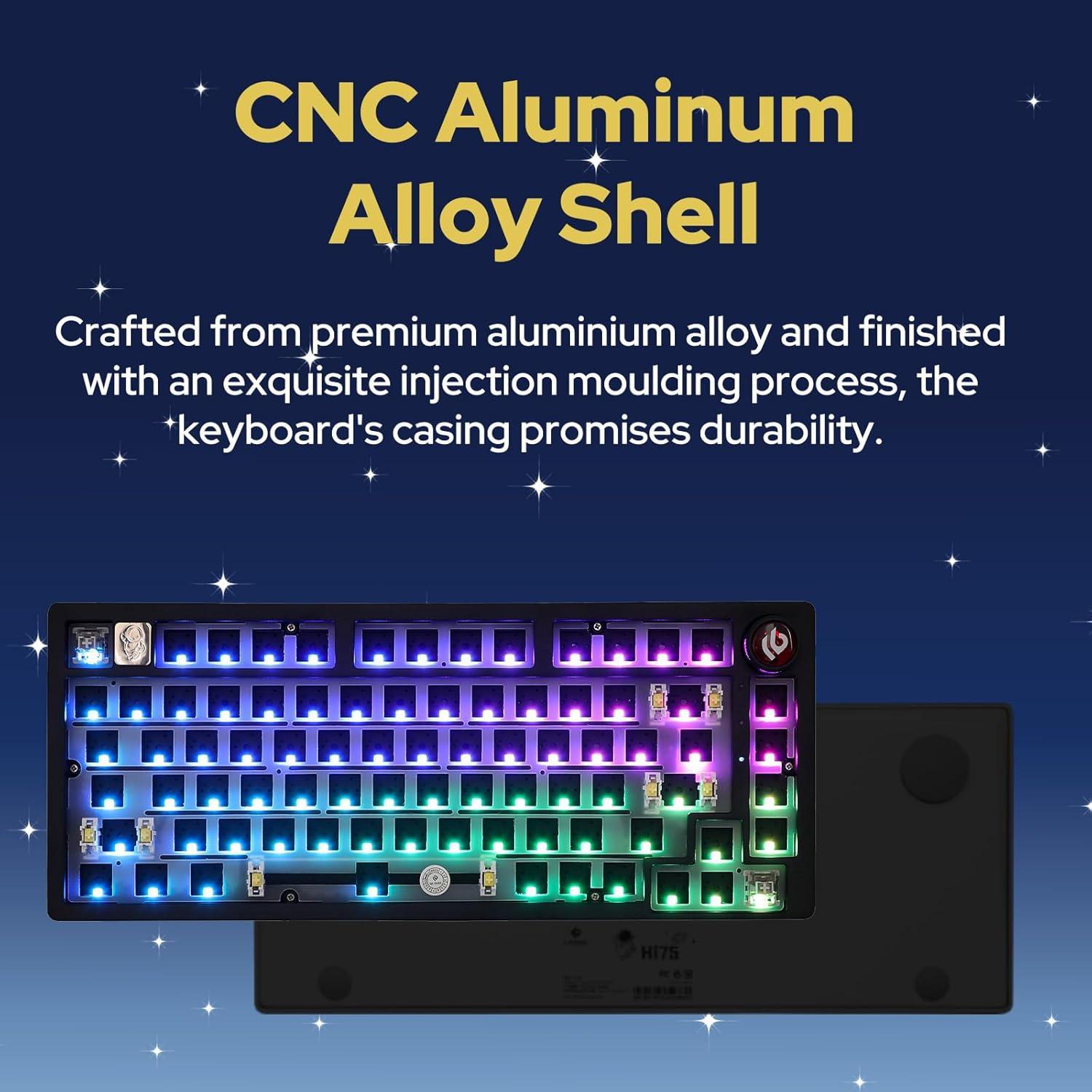 Teclado Gaming EPOMAKER Hi75 Aluminio RGB 75% Negro