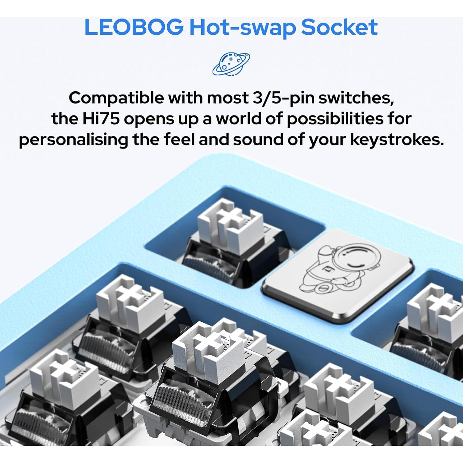 Teclado Gaming EPOMAKER Hi75 Aluminio RGB 75% Negro