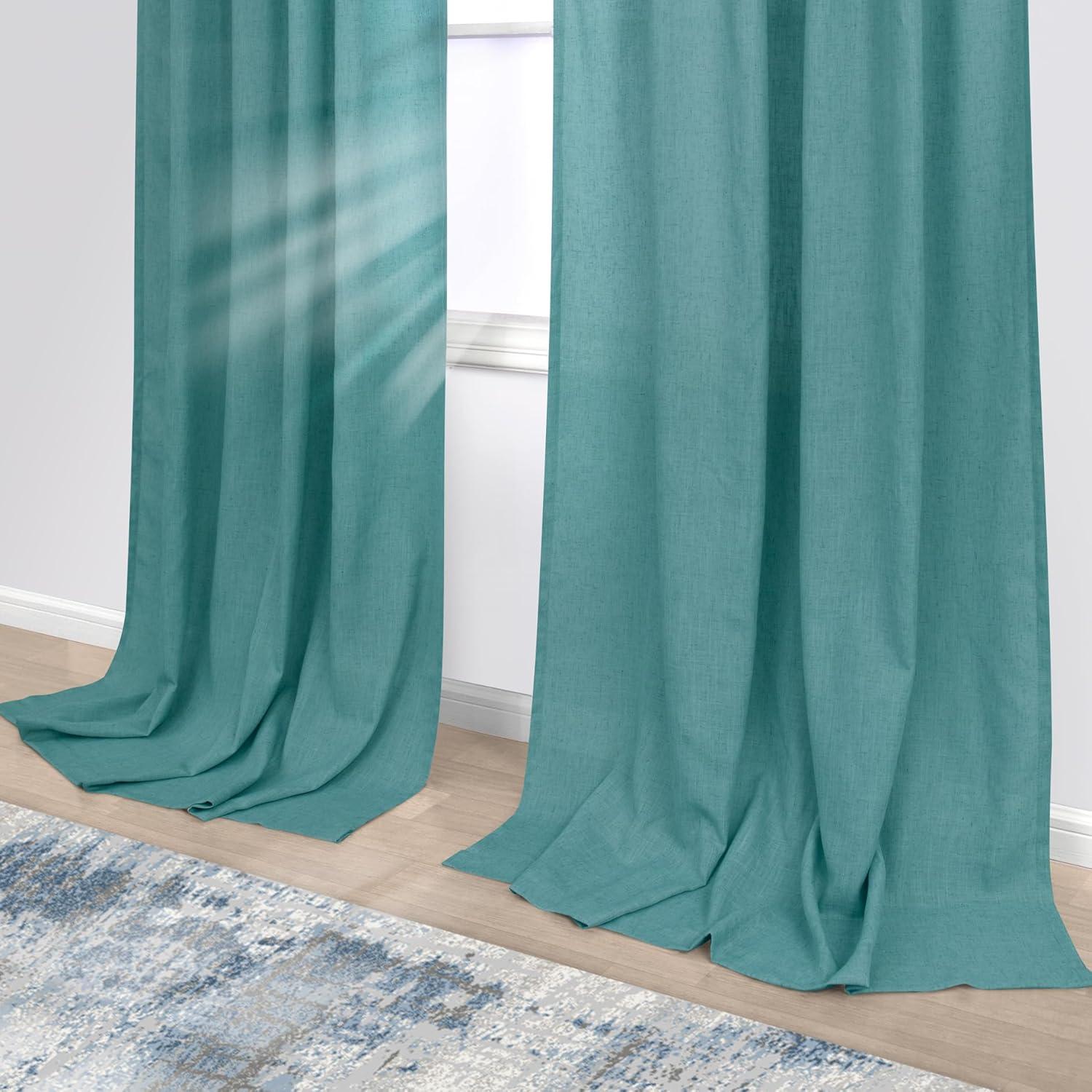 Cortinas KOUFALL 2 Paneles Lino Semitransparentes 52x213 cm