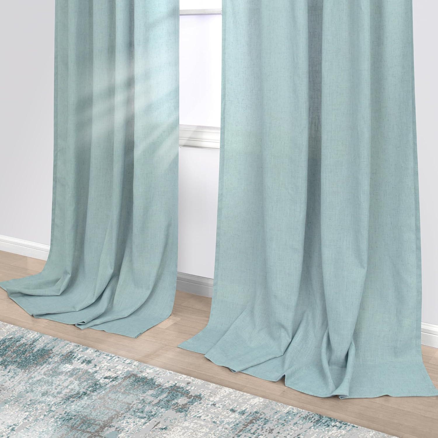 Cortinas Sheer KOUFALL Verde Mar 52x244 cm con Bolsillo
