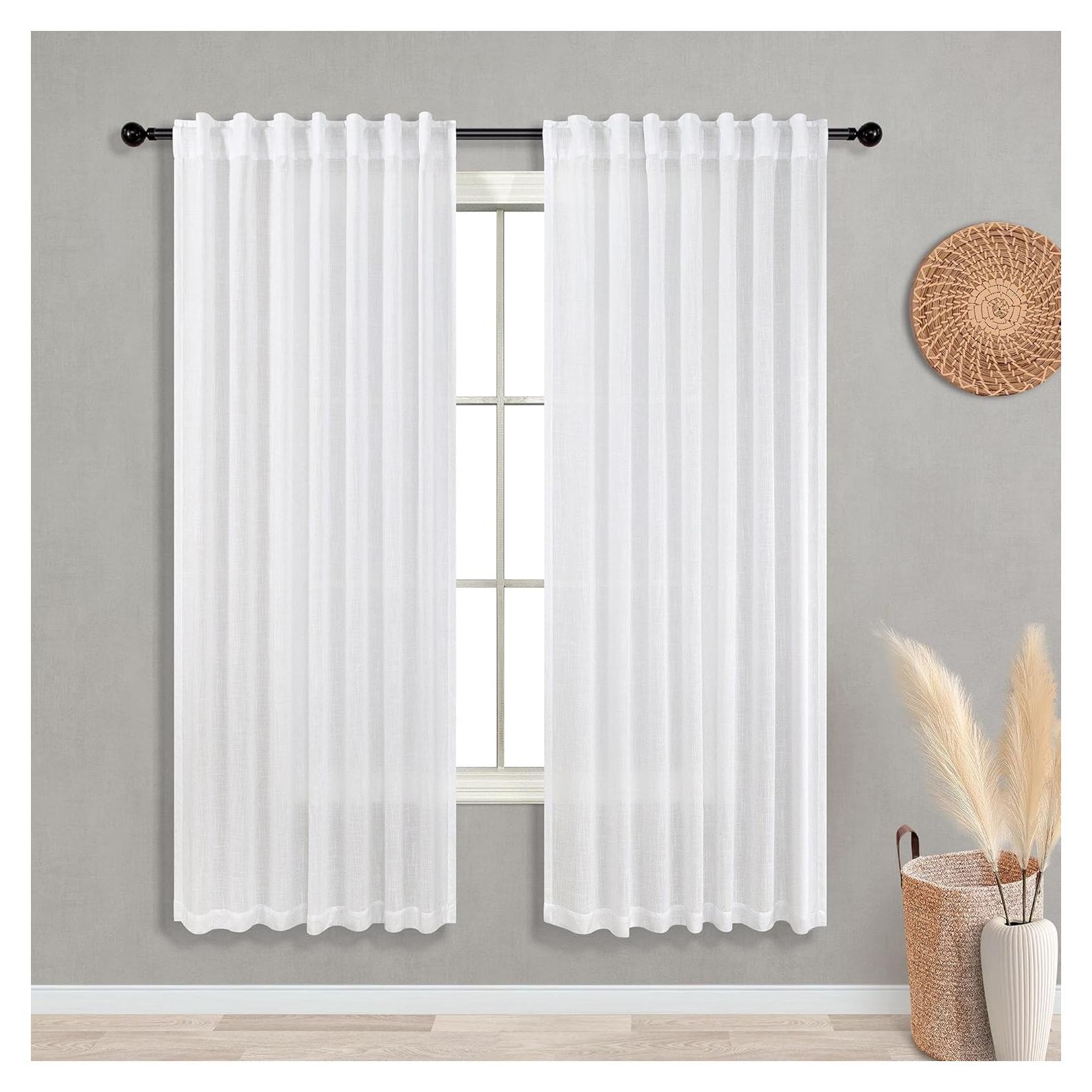 Cortinas KOUFALL 52x72 cm Lino y Poliéster Juego de 2