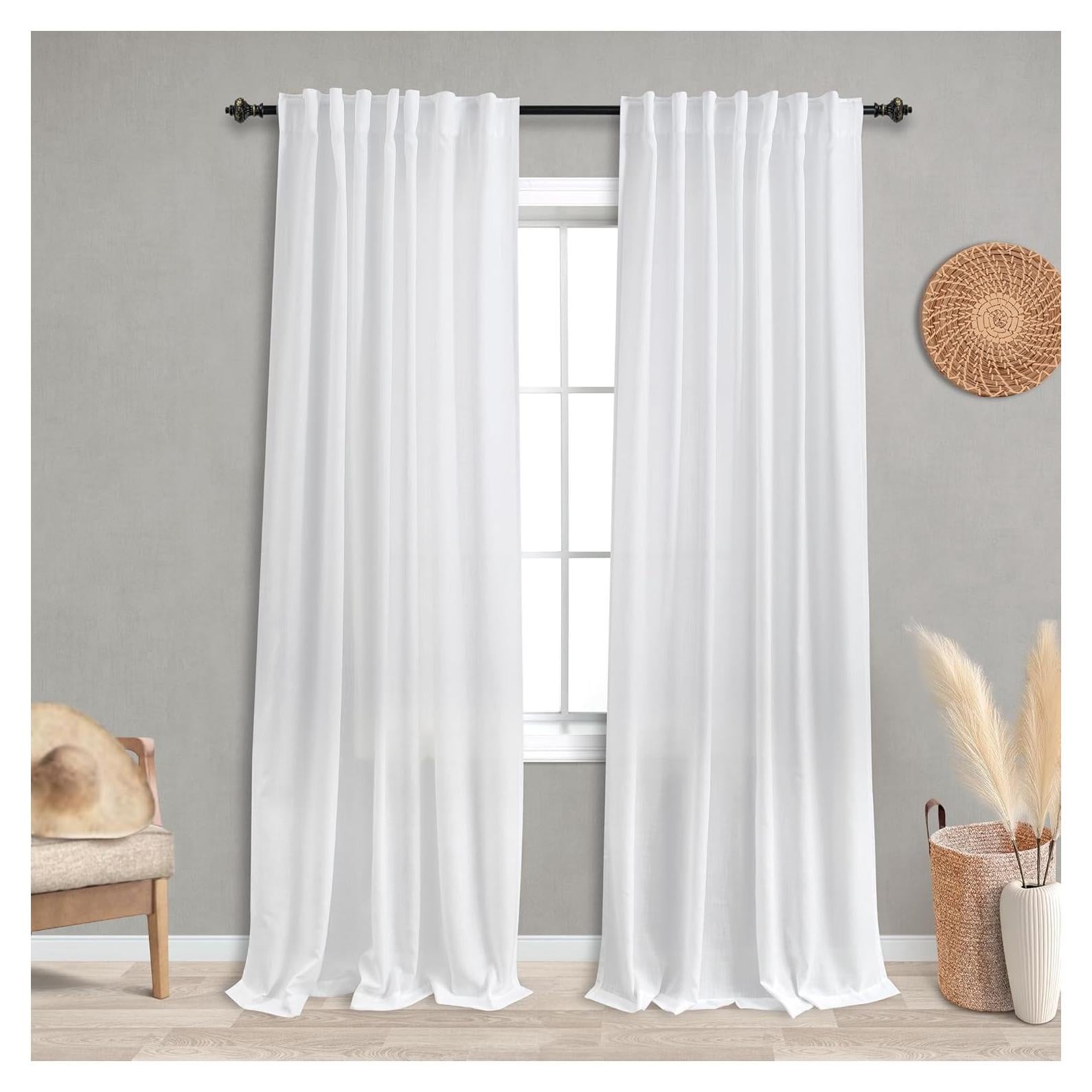Cortinas Transparentes KOUFALL 2 Paneles 52x213 cm Blancas