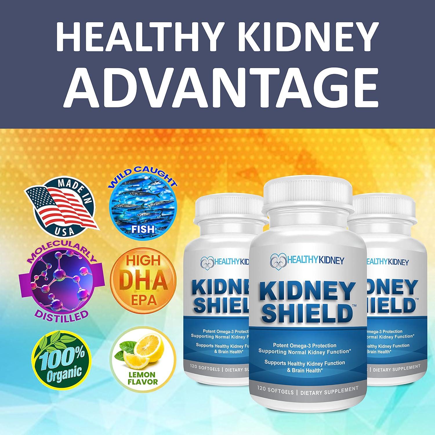 Suplemento Omega 3 Kidney Shield - 120 Cápsulas para Riñones