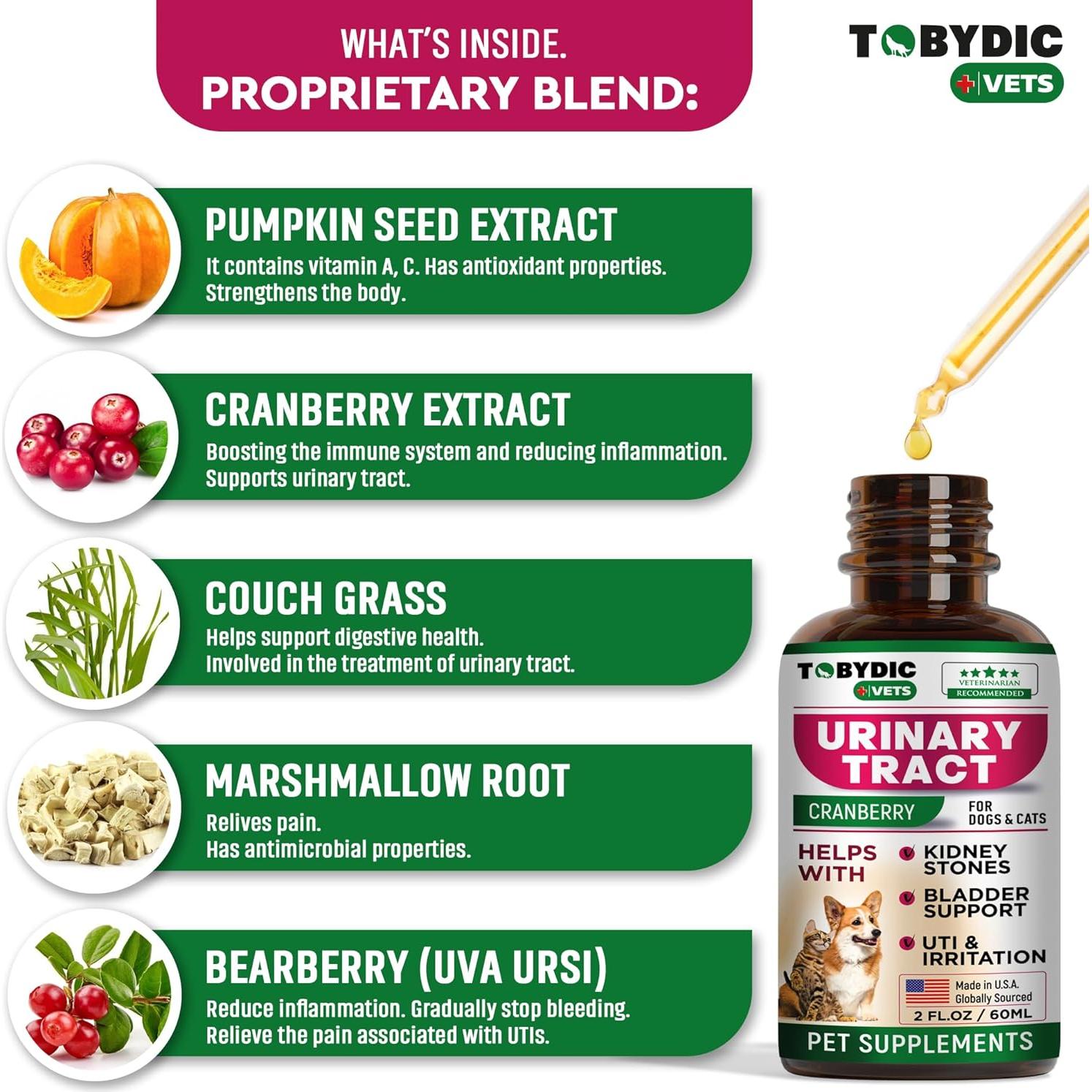 Suplemento Natural para UTI de Gato y Perro Tobydic 60ml