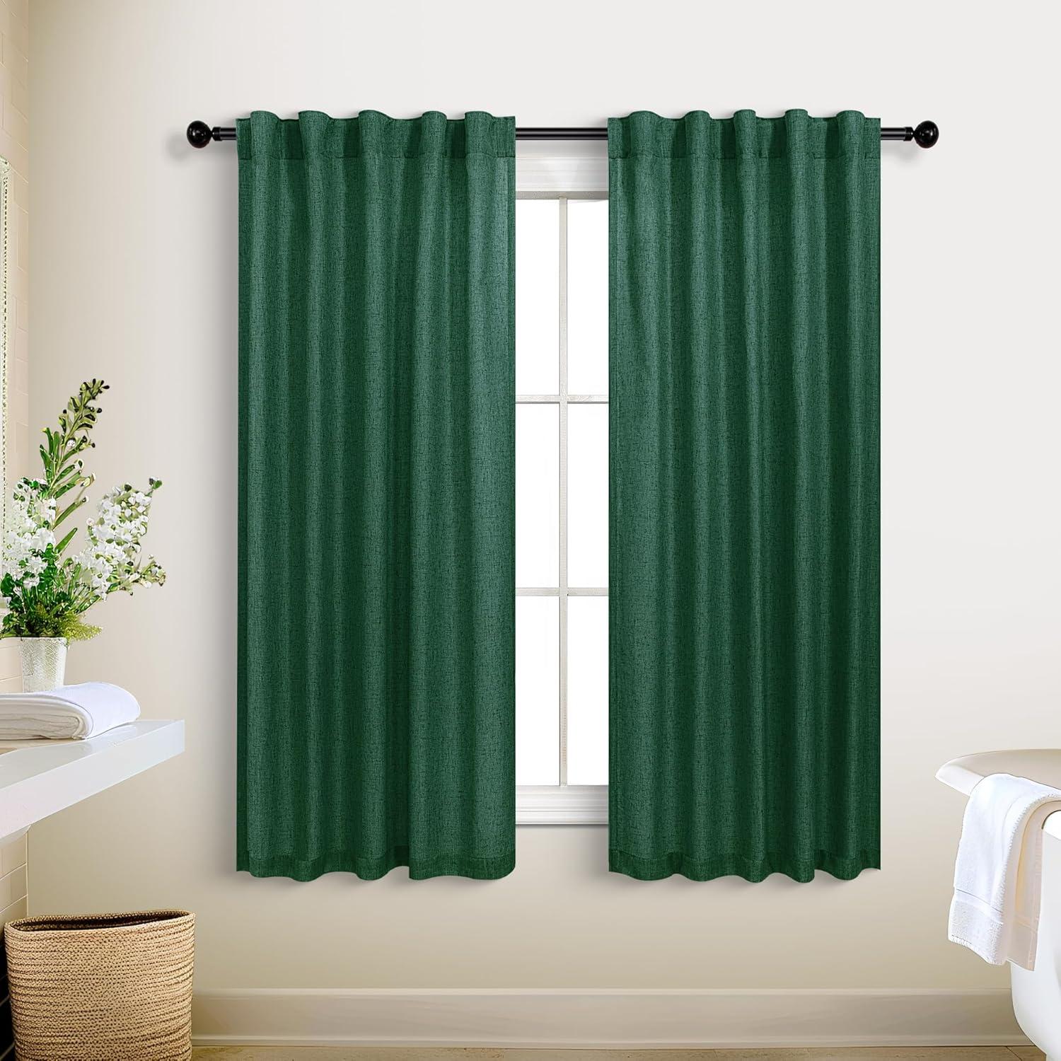 Cortinas Sheer KOUFALL Verde Oscuro 91x137 cm Pack 2