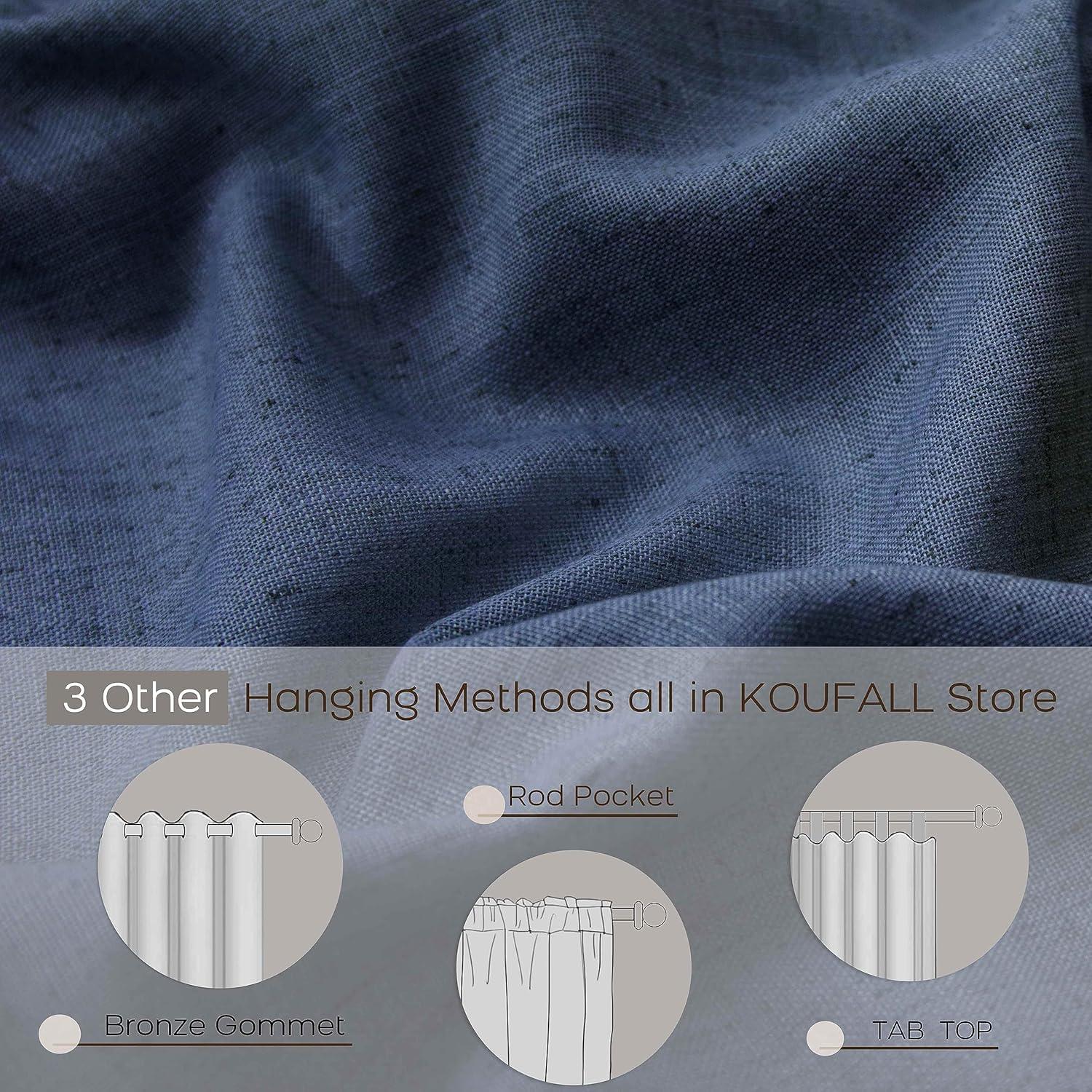 Cortinas KOUFALL 2 Paneles 52x274 cm Azul Marino Semi Transparentes