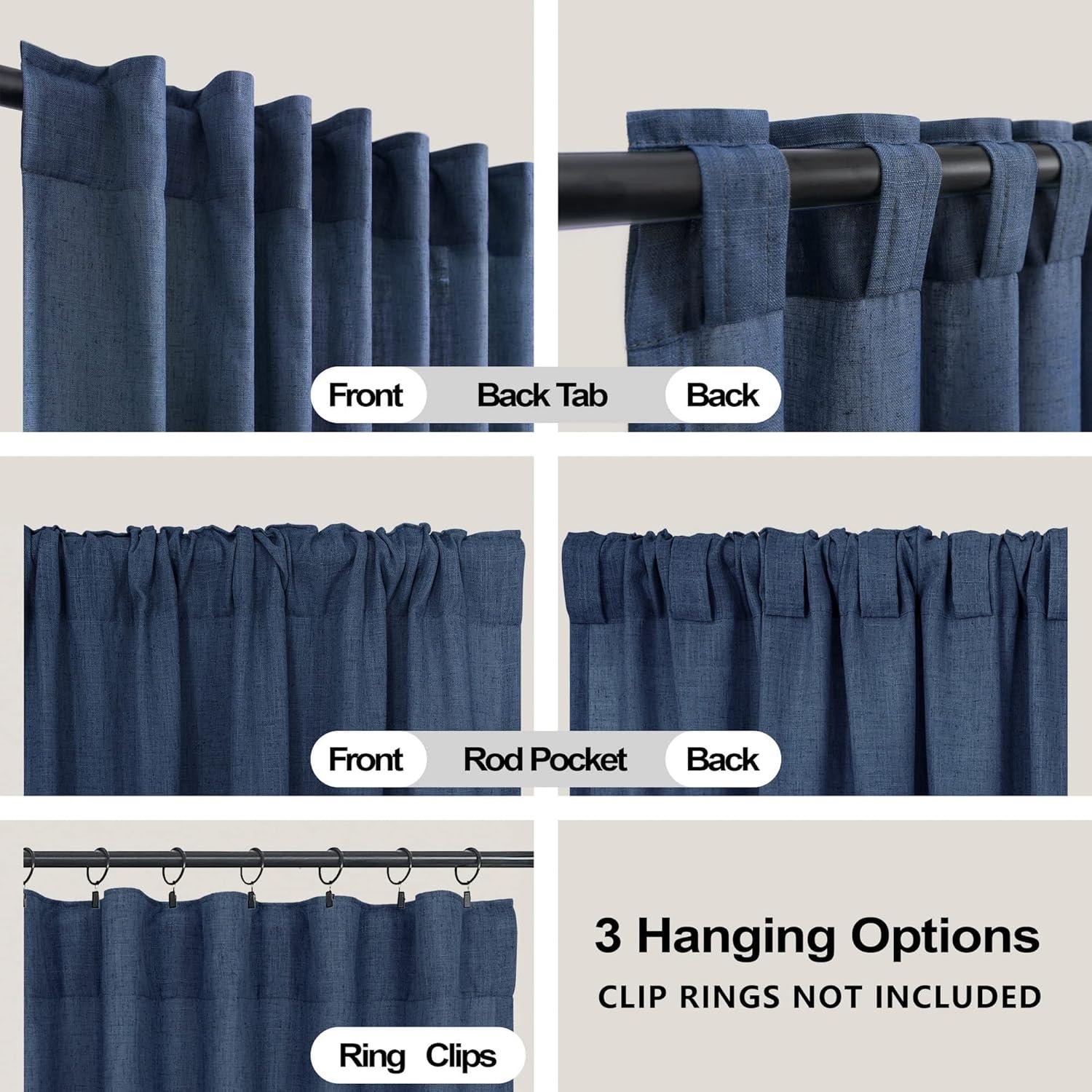 Cortinas KOUFALL 2 Paneles 52x274 cm Azul Marino Semi Transparentes