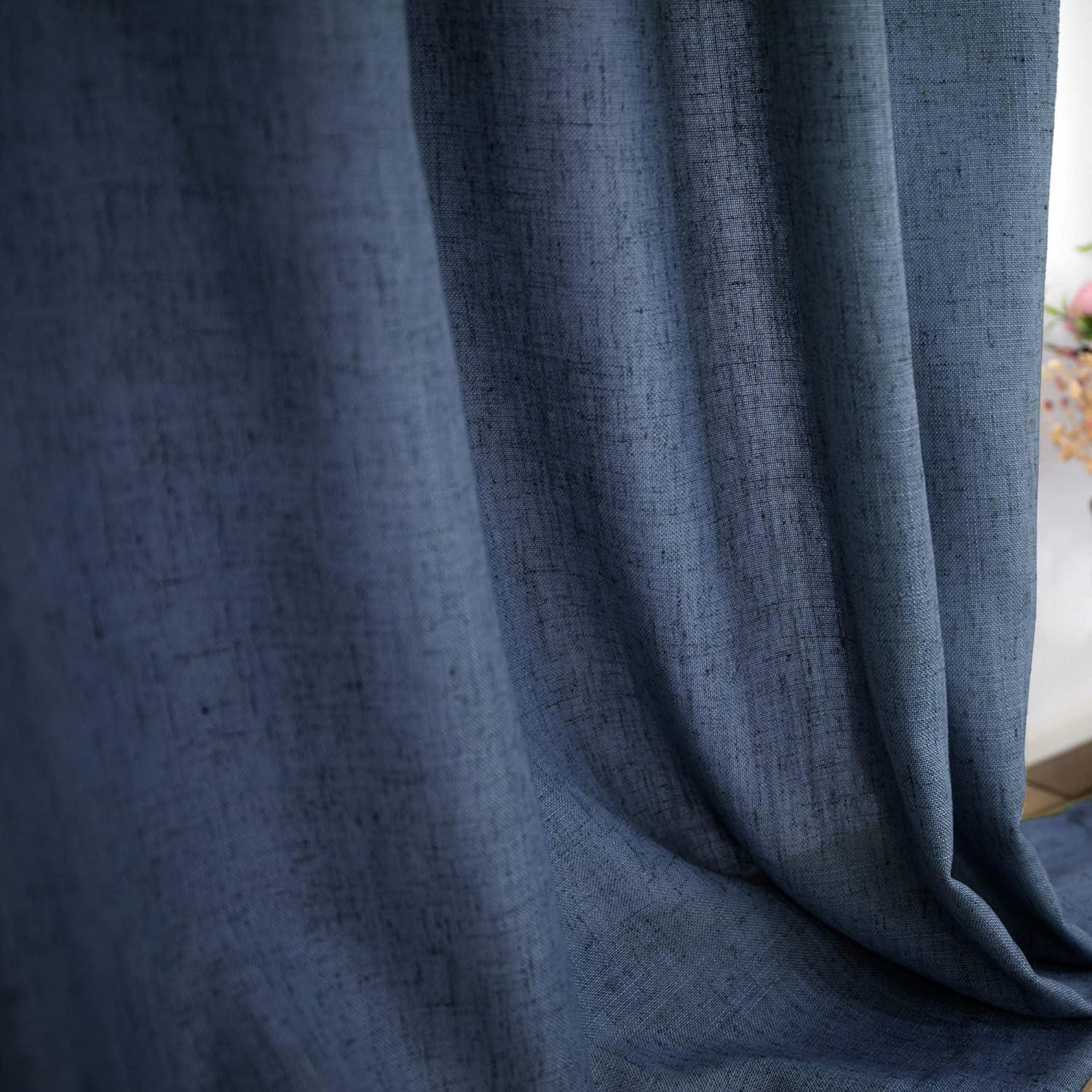 Cortinas KOUFALL 2 Paneles 52x274 cm Azul Marino Semi Transparentes