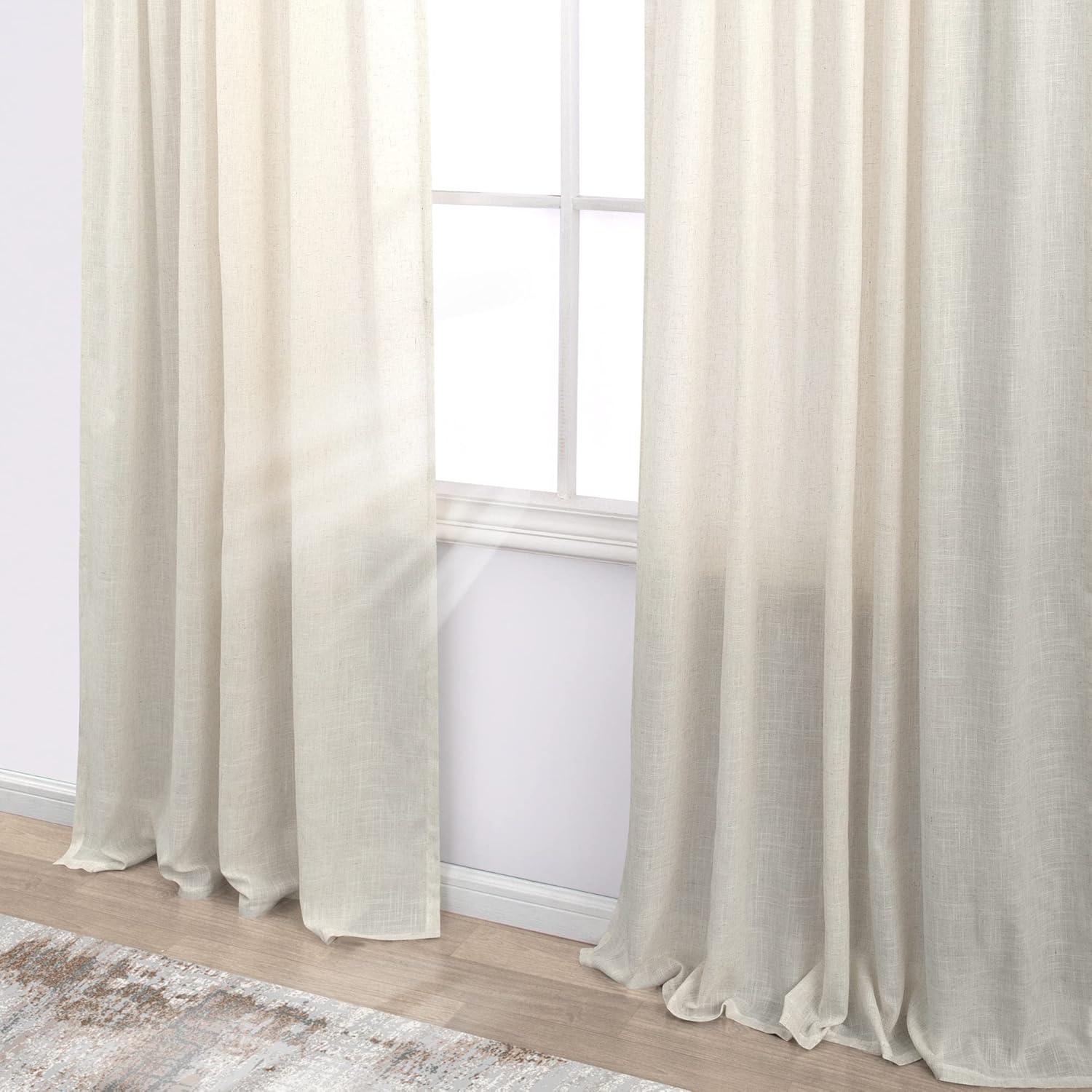 Cortinas KOUFALL de Lino 182x213 cm con Bolsillo Trasero