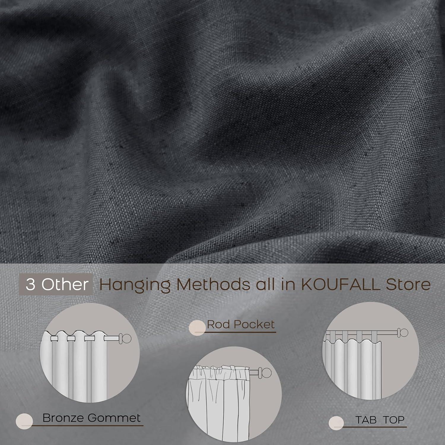 Cortinas KOUFALL 2 Paneles 52x244 cm Semitransparentes Gris