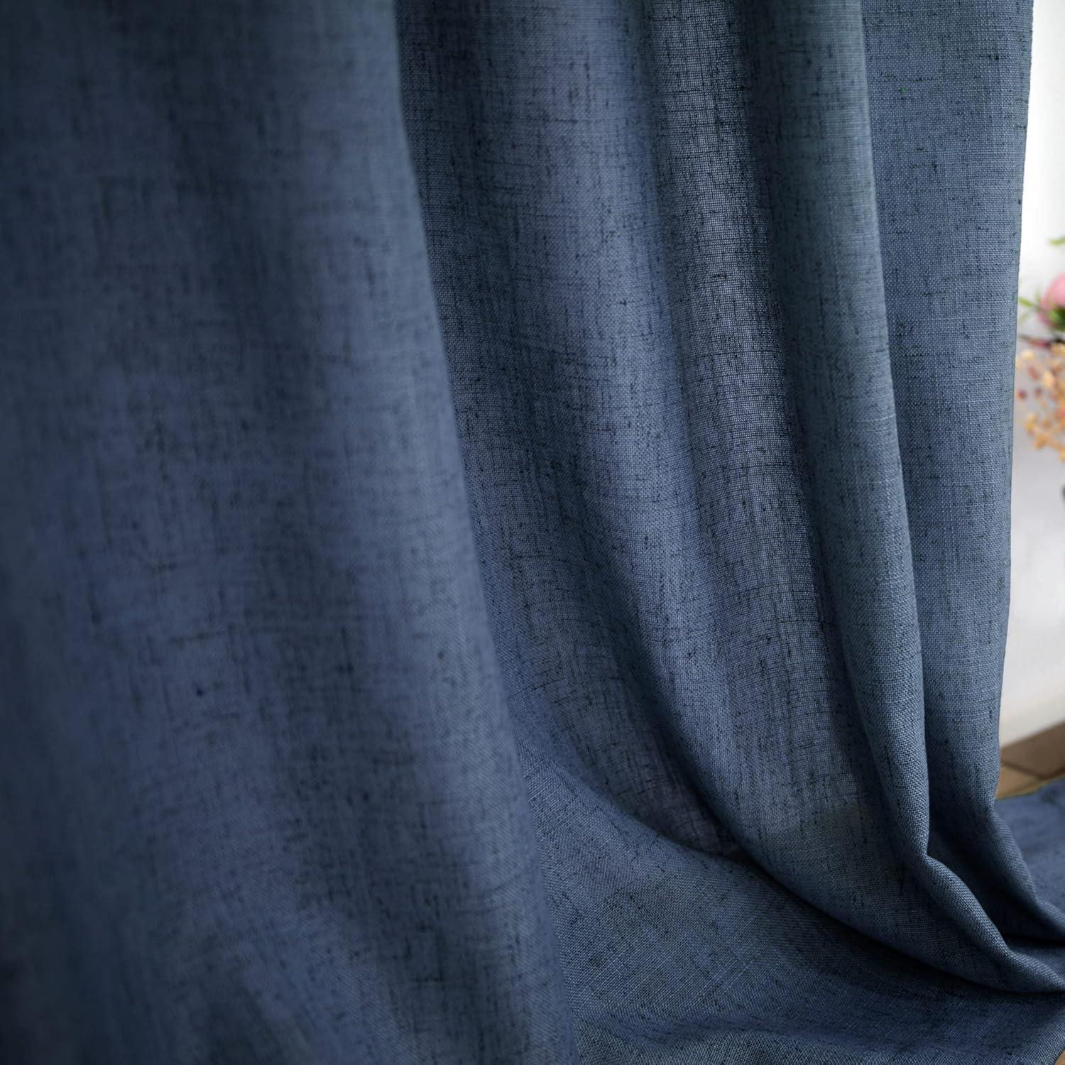 Cortinas Sheer KOUFALL Azul Marino 132x254 cm Pack 2