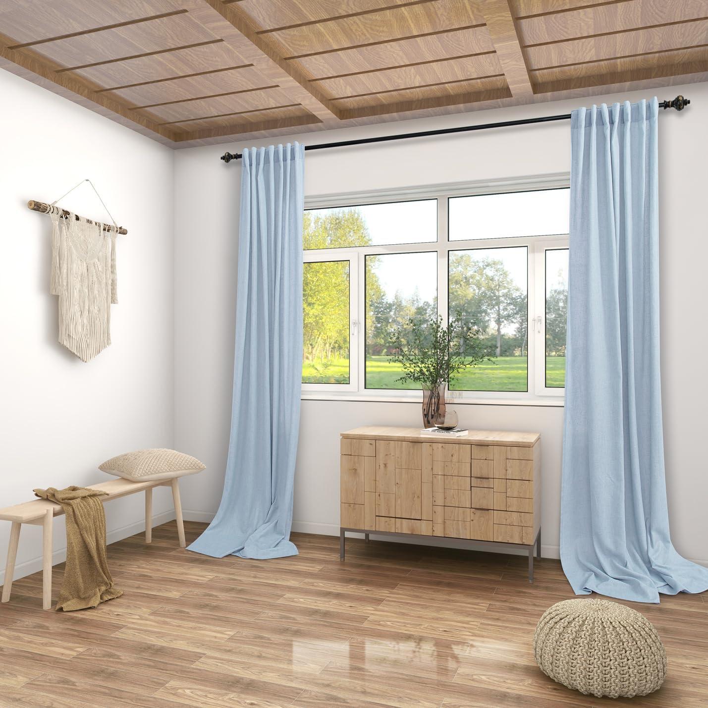 Cortinas KOUFALL Azul Claro 2 Paneles 1,07m x 2,13m Semitransparentes