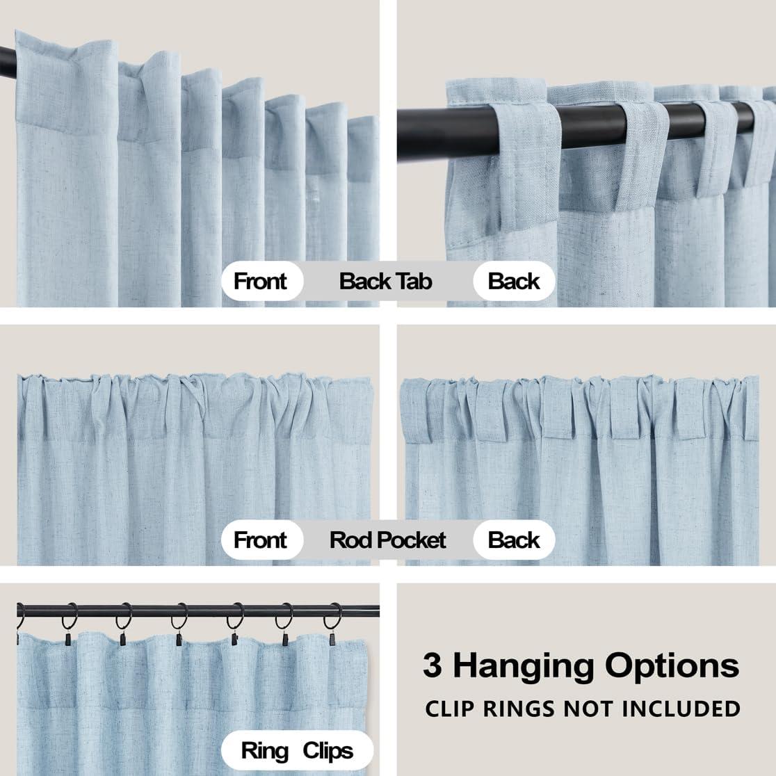 Cortinas KOUFALL Azul Claro 2 Paneles 1,07m x 2,13m Semitransparentes