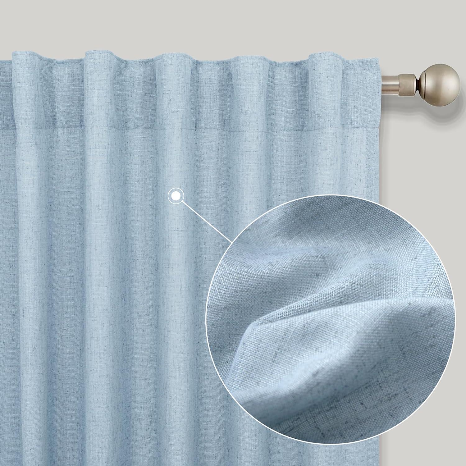 Cortinas KOUFALL Azul Claro 2 Paneles 1,07m x 2,13m Semitransparentes