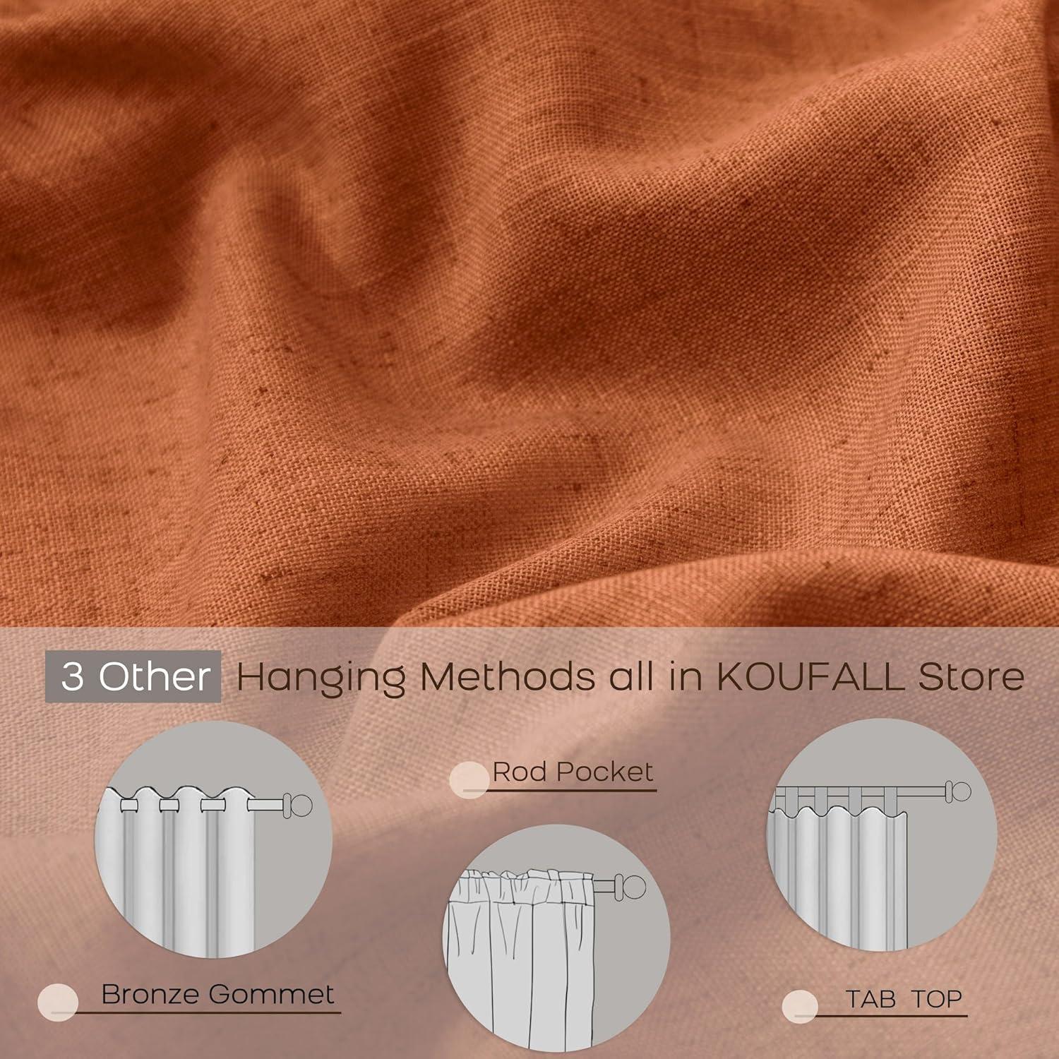 Cortinas Sheer KOUFALL Naranja Quemado 132x274 cm Pack 2