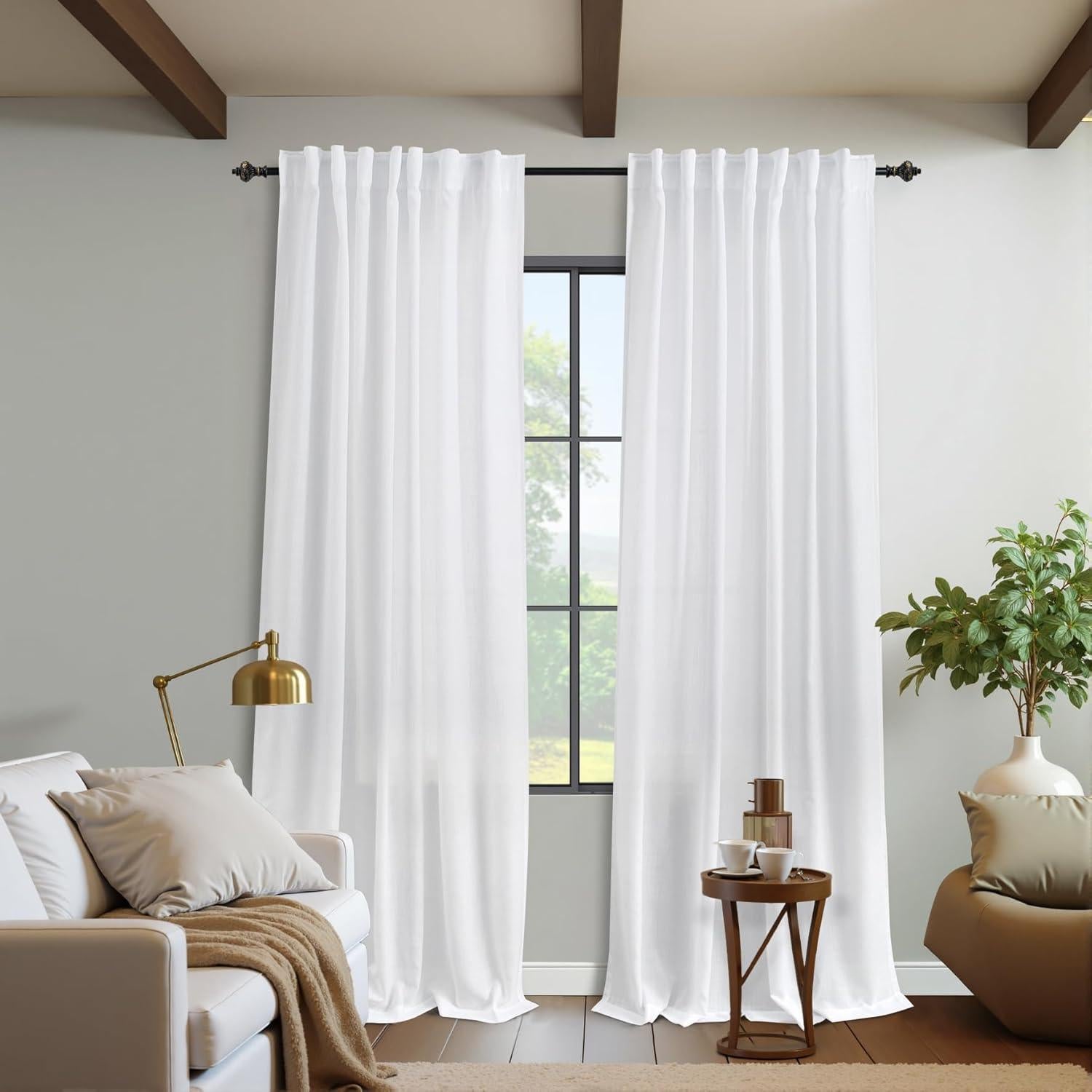 Cortinas Translúcidas KOUFALL 152x274 cm Juego 2 Paneles