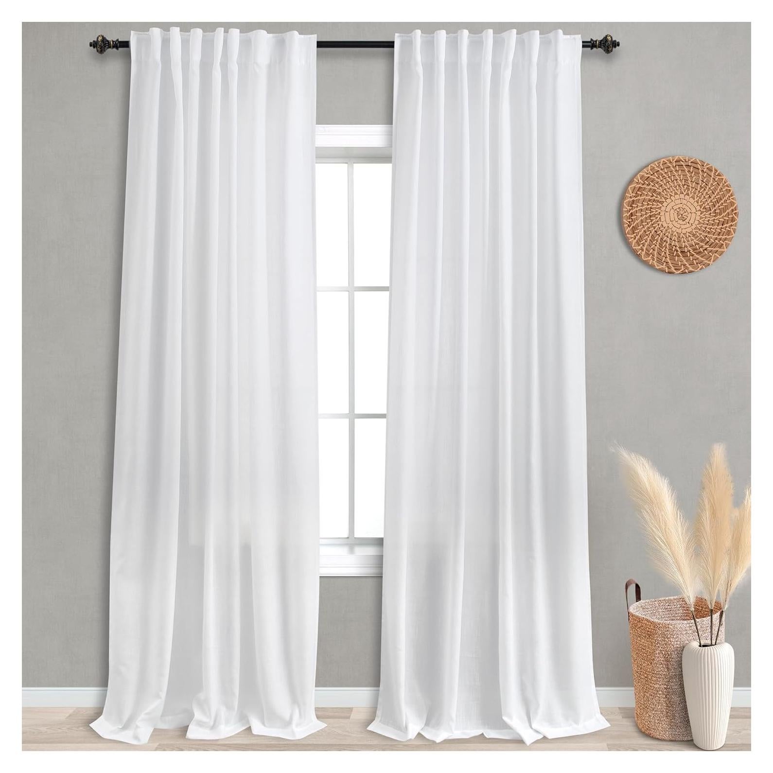 Cortinas Transparentes KOUFALL 52x274 cm Juego 2 Paneles