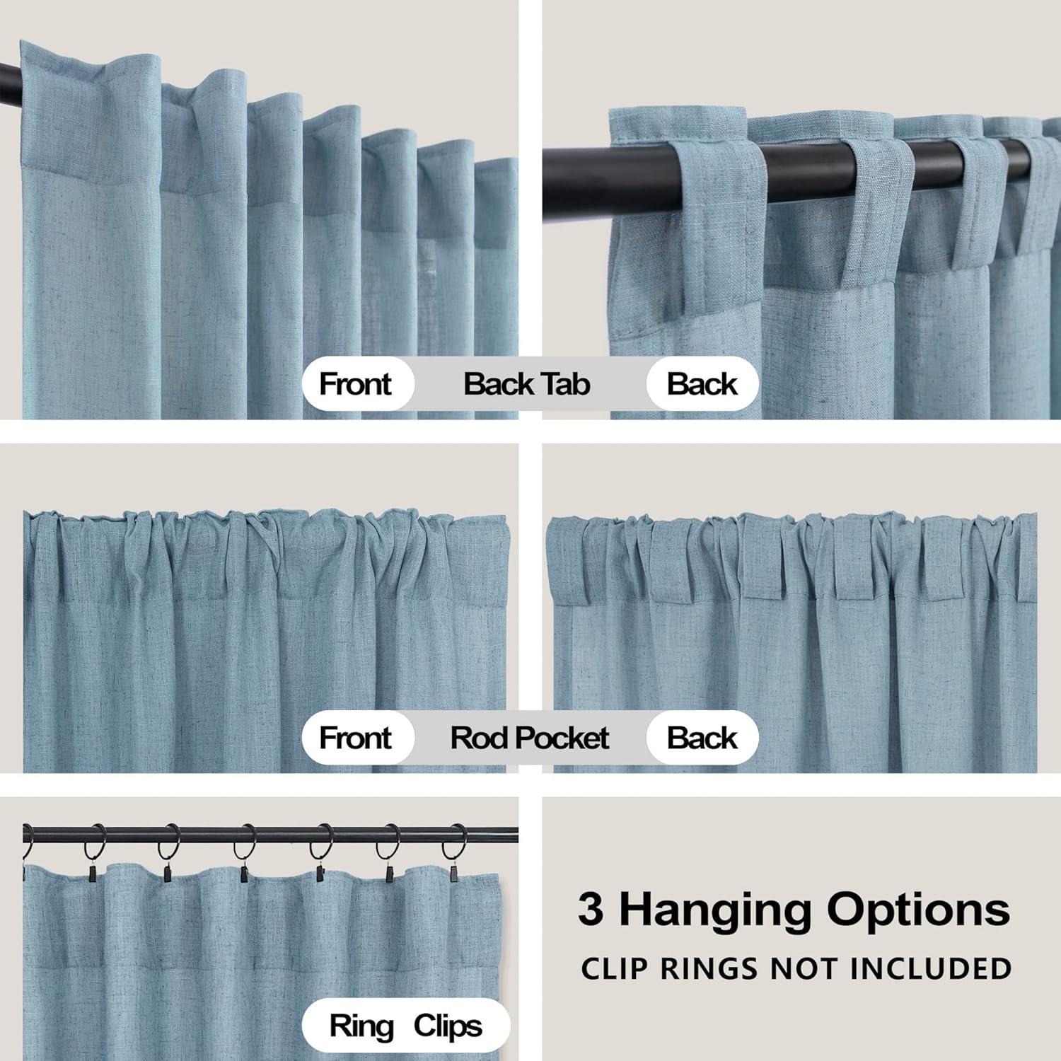 Cortinas KOUFALL Lino 2 Piezas 132x229 cm Stone Blue