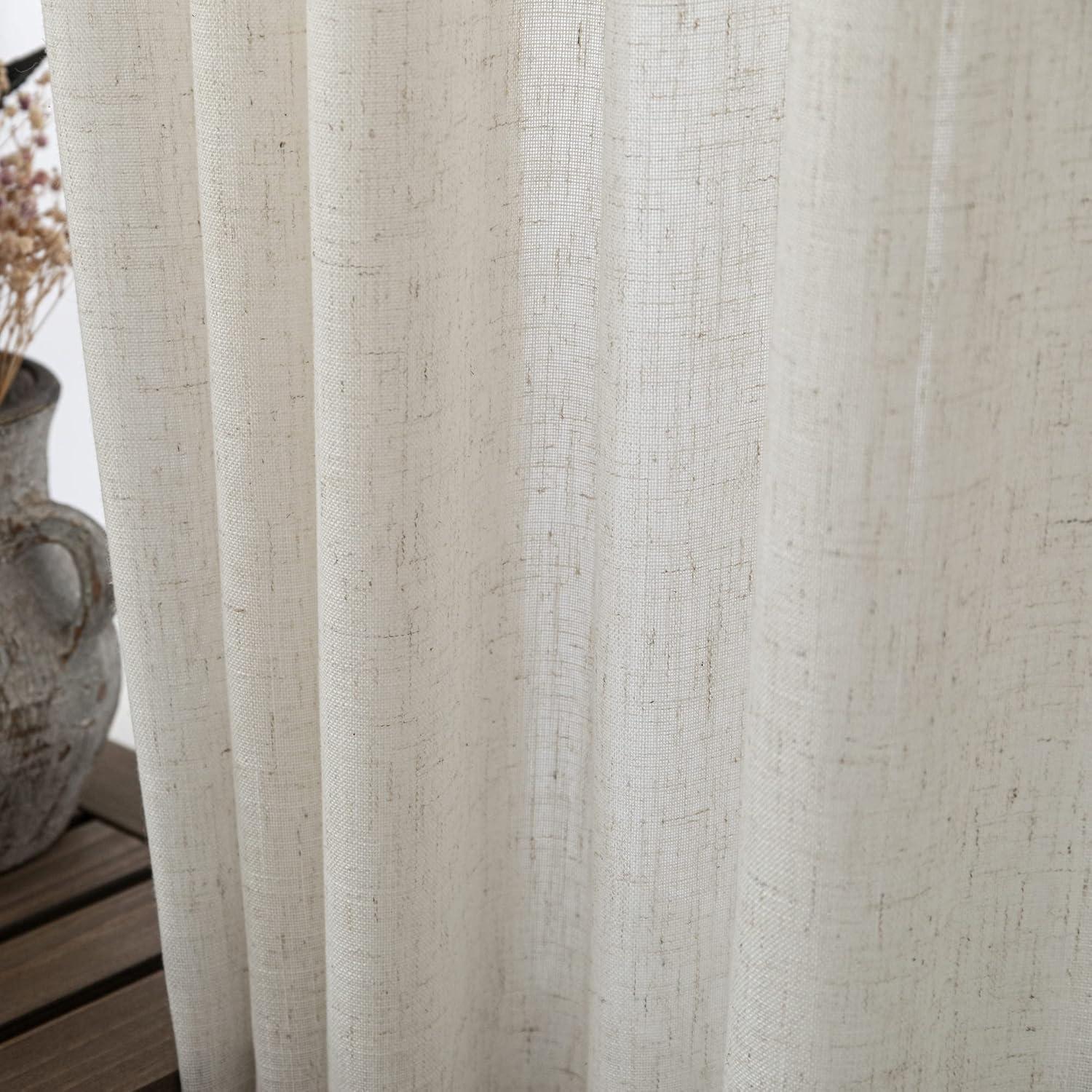 Cortinas KOUFALL 2 Paneles Lino 1.54m x 1.32m Semi Transparentes