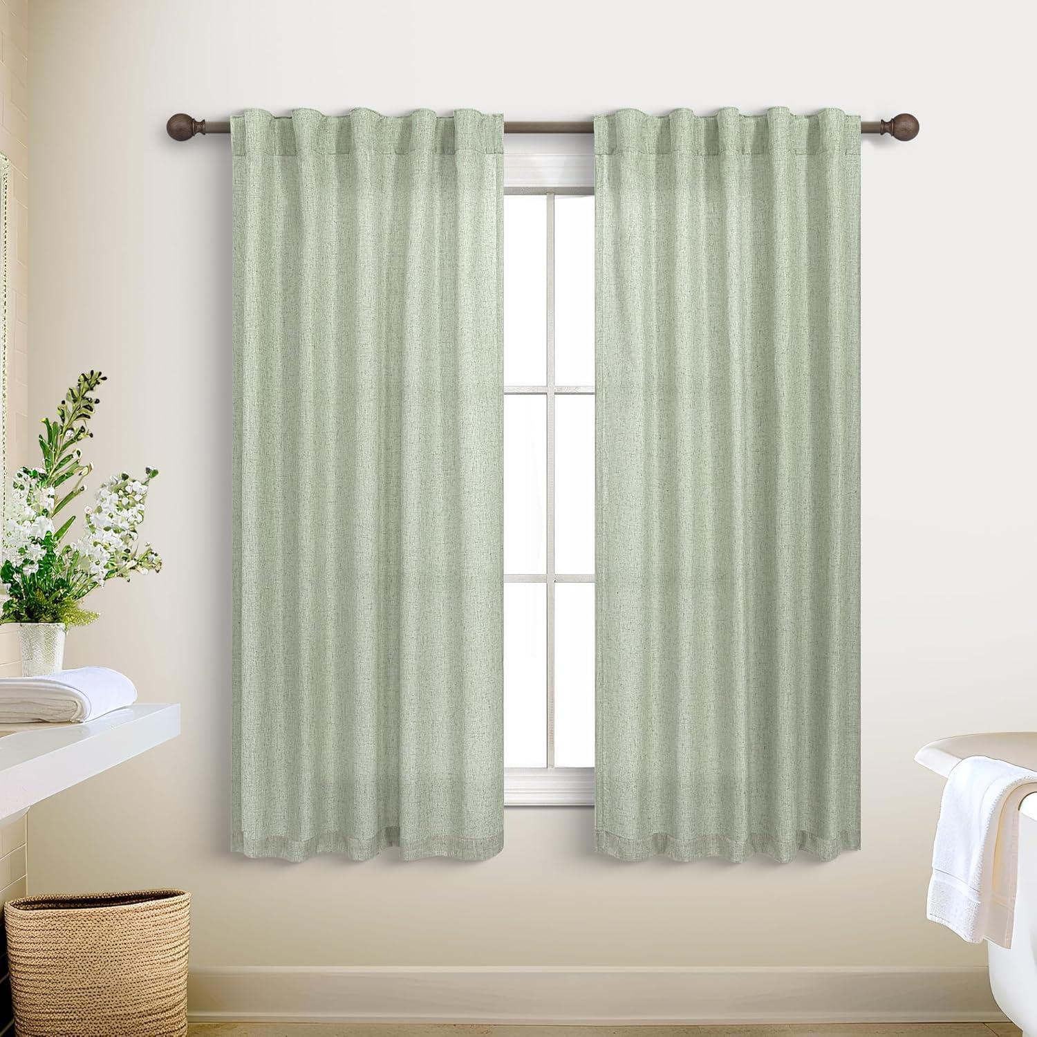 Cortinas Sheer KOUFALL Verde Salvia 97x114 cm Pack 2