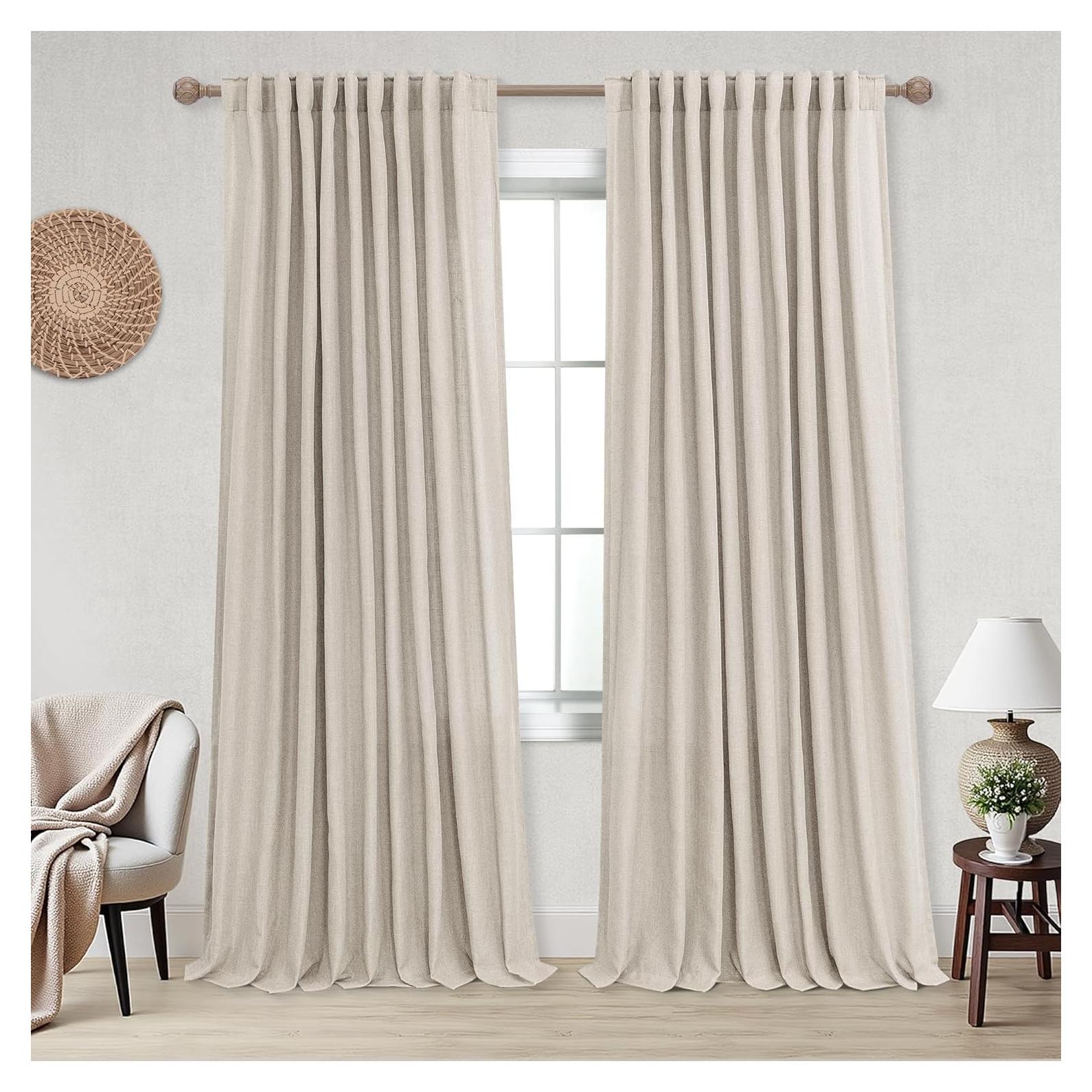 Cortinas KOUFALL Lino 182x244 cm 2 Paneles Filtrado Luz