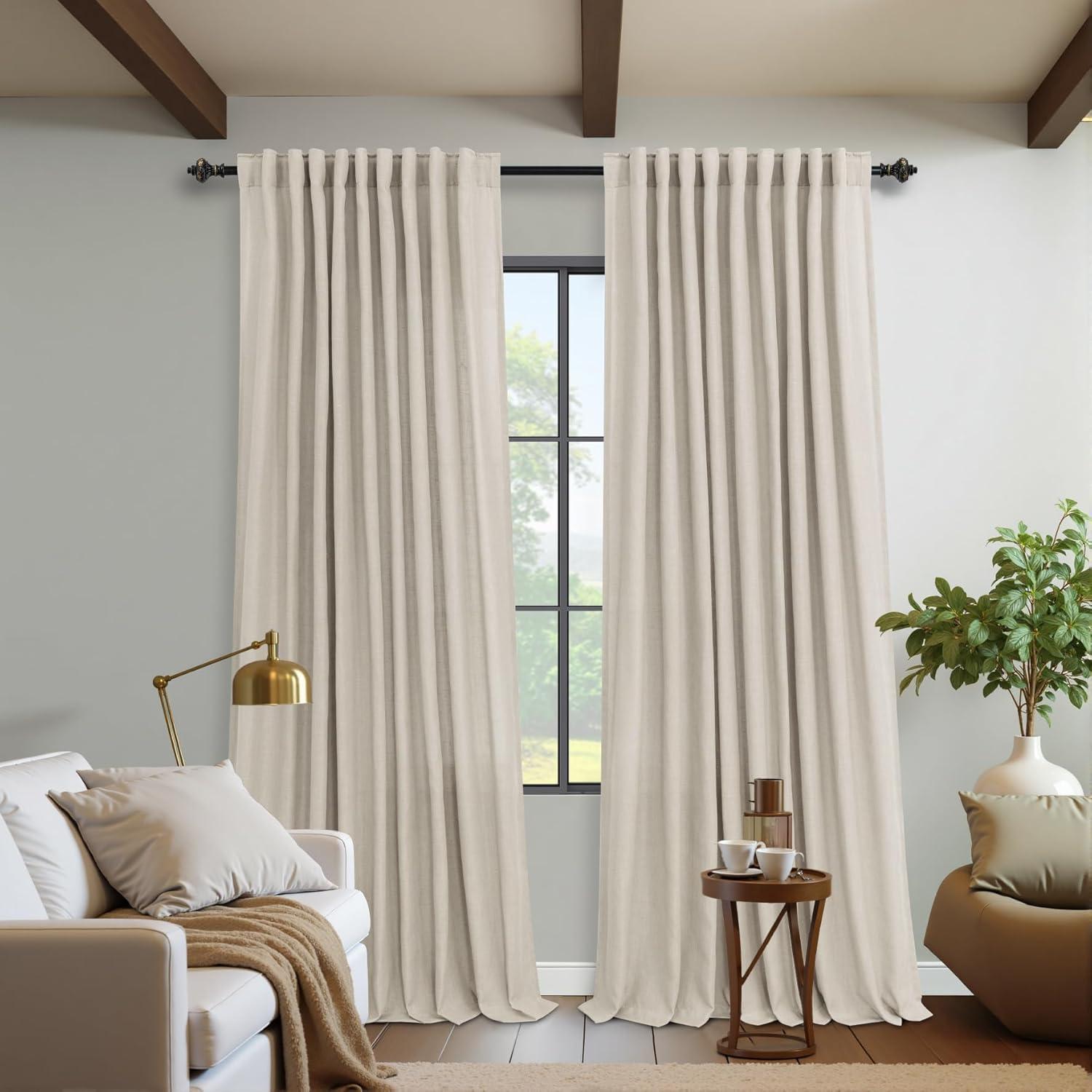 Cortinas KOUFALL Lino 182x244 cm 2 Paneles Filtrado Luz