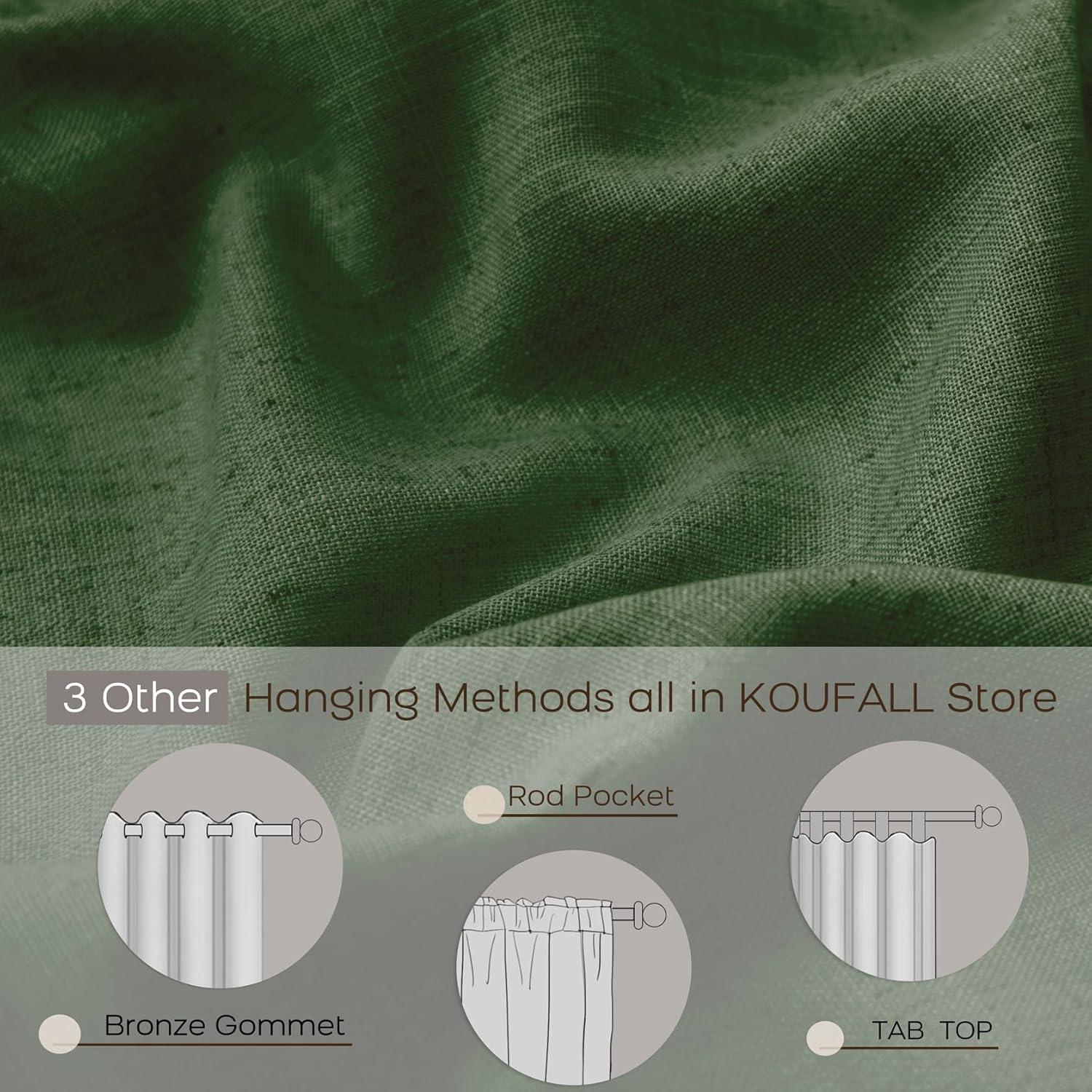 Cortinas Sheer KOUFALL Verde Oliva 52x243 cm Pack 2