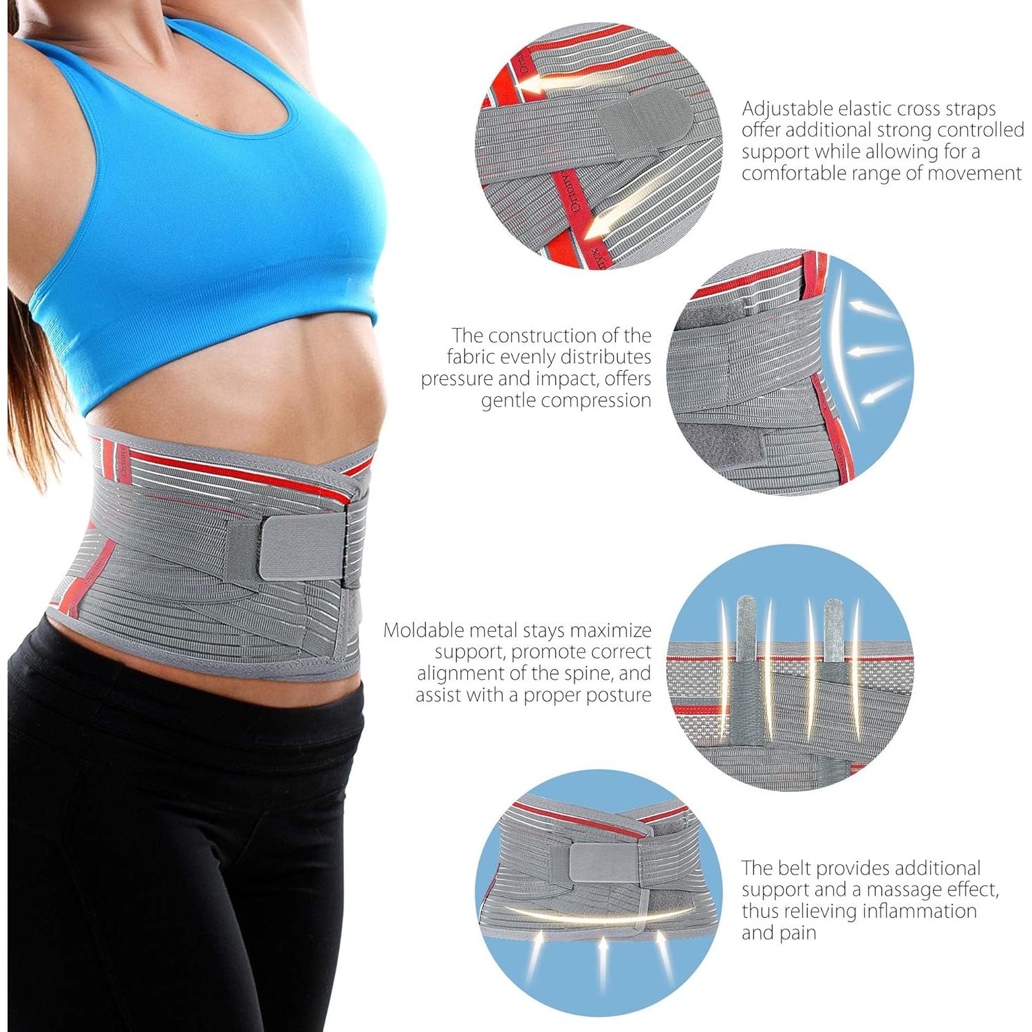 Faja de Soporte Lumbar ORTONYX M/L - Alivio Dolor Espalda Baja