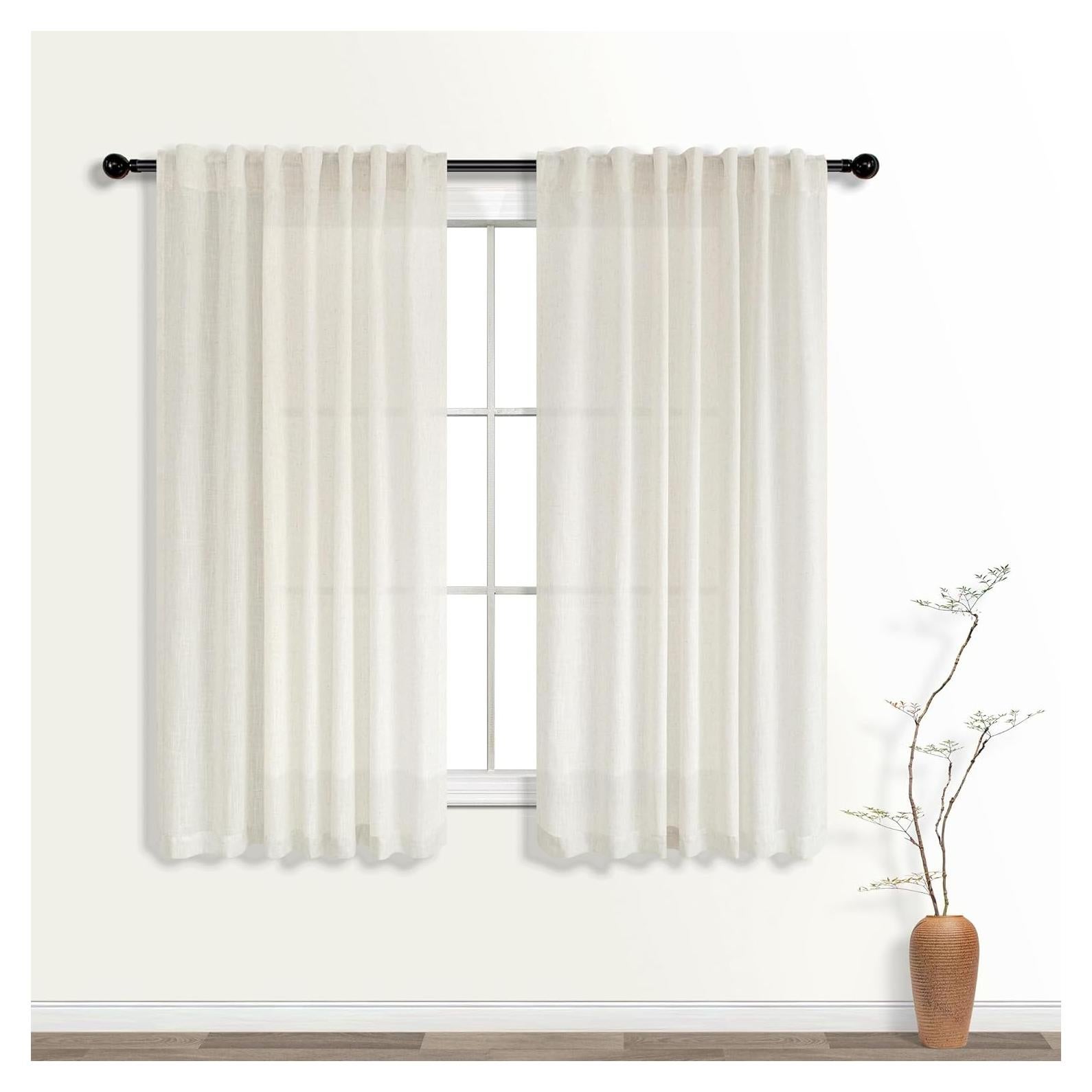 Cortinas de Baño KOUFALL 52x54 cm Semitransparentes 2 Paneles