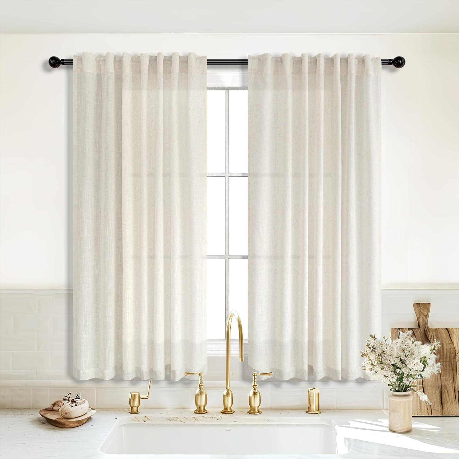 Cortinas de Baño KOUFALL 52x54 cm Semitransparentes 2 Paneles