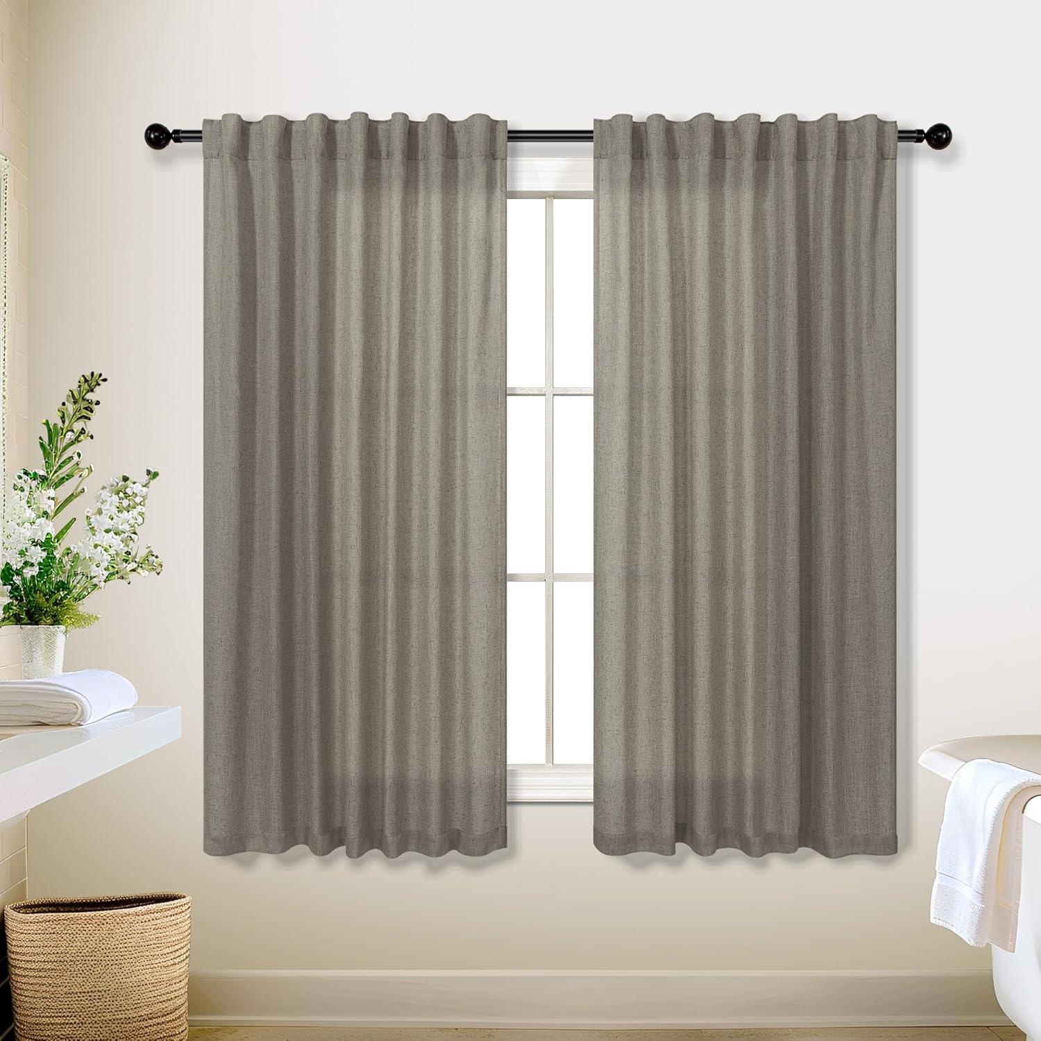 Cortinas Sheer KOUFALL 132x137 cm Lino Taupe Pack 2