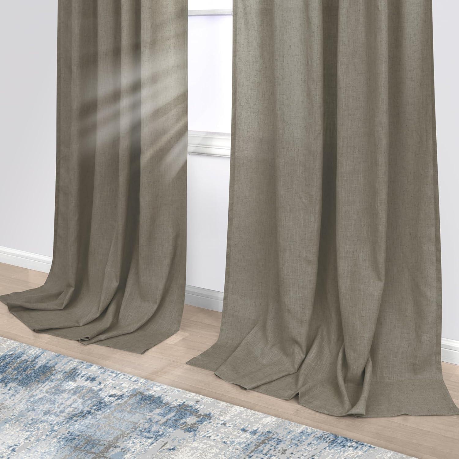 Cortinas Sheer KOUFALL 132x137 cm Lino Taupe Pack 2