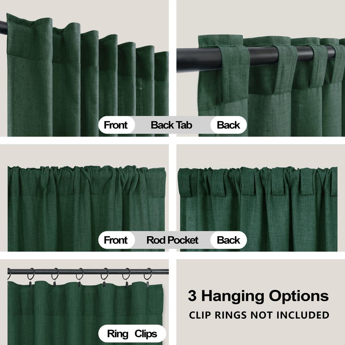 Cortinas KOUFALL Verde Oscuro 2 Paneles 135x213 cm