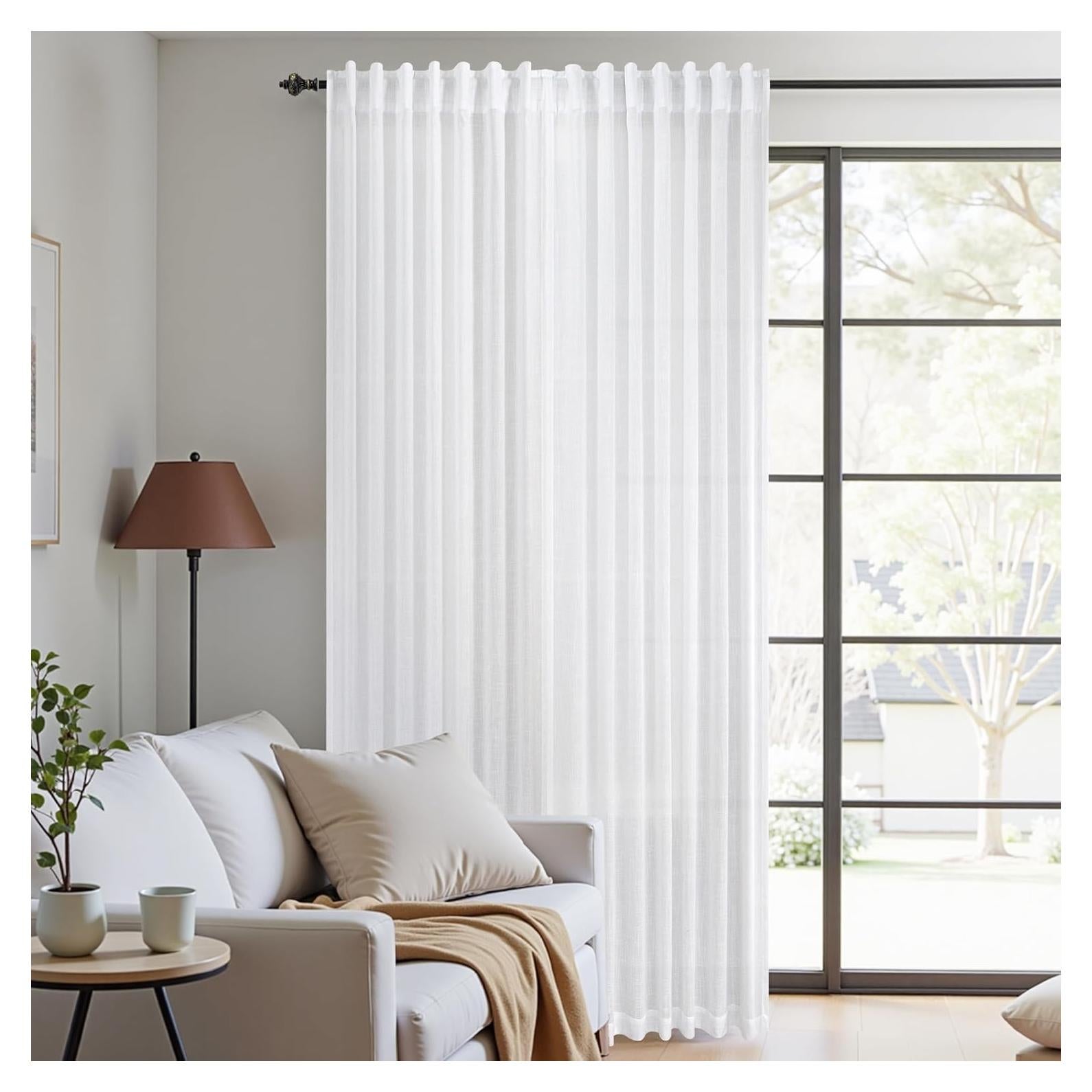 Cortinas Sheer KOUFALL 2 Paneles 152x243 cm Lino/Poliéster