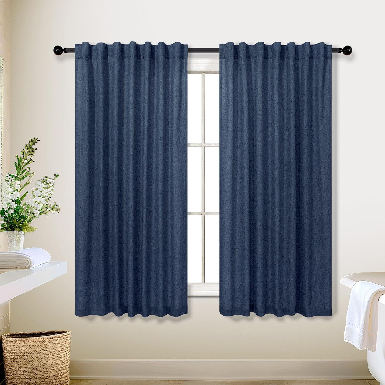 Cortinas Cortas KOUFALL Azul Marino 52x137 cm Pack de 2