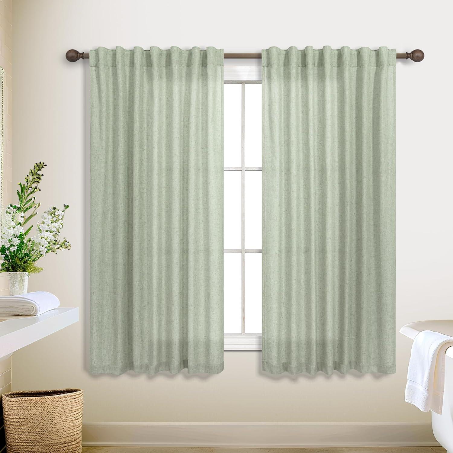 Cortinas Sheer KOUFALL Verde Salvia 132x114 cm Pack 2