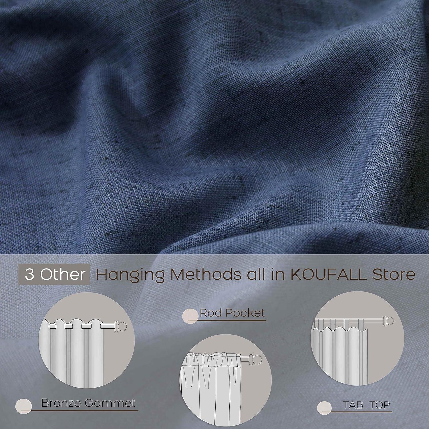 Cortinas KOUFALL Azul Marino 2 Paneles 52x244 cm Sheer