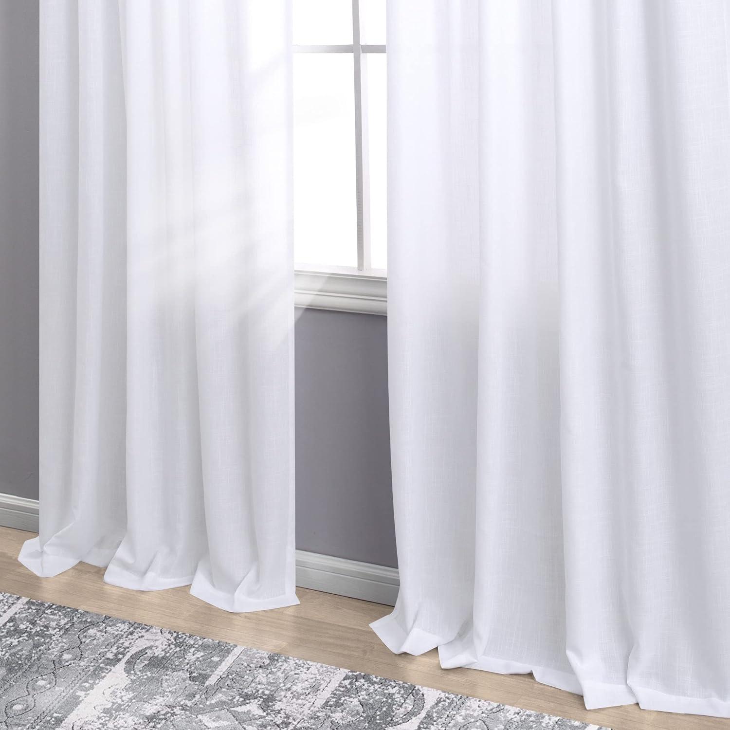 Cortinas Lino KOUFALL 107x244 cm 2 Paneles Semi Transparentes