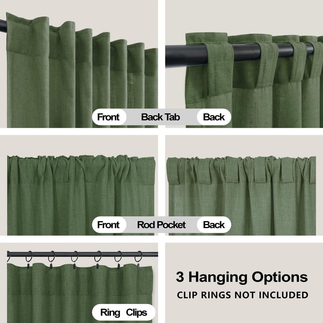 Cortinas KOUFALL Verde Oliva 2 Paneles 52x213 cm