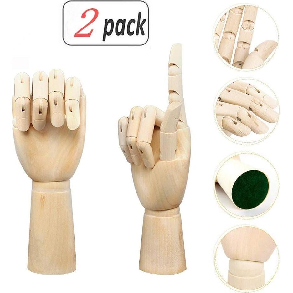Maniquí de Mano Articulado FUKQVOD 10" Madera Flexible