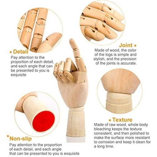 Maniquí de Mano Articulado FUKQVOD 10" Madera Flexible