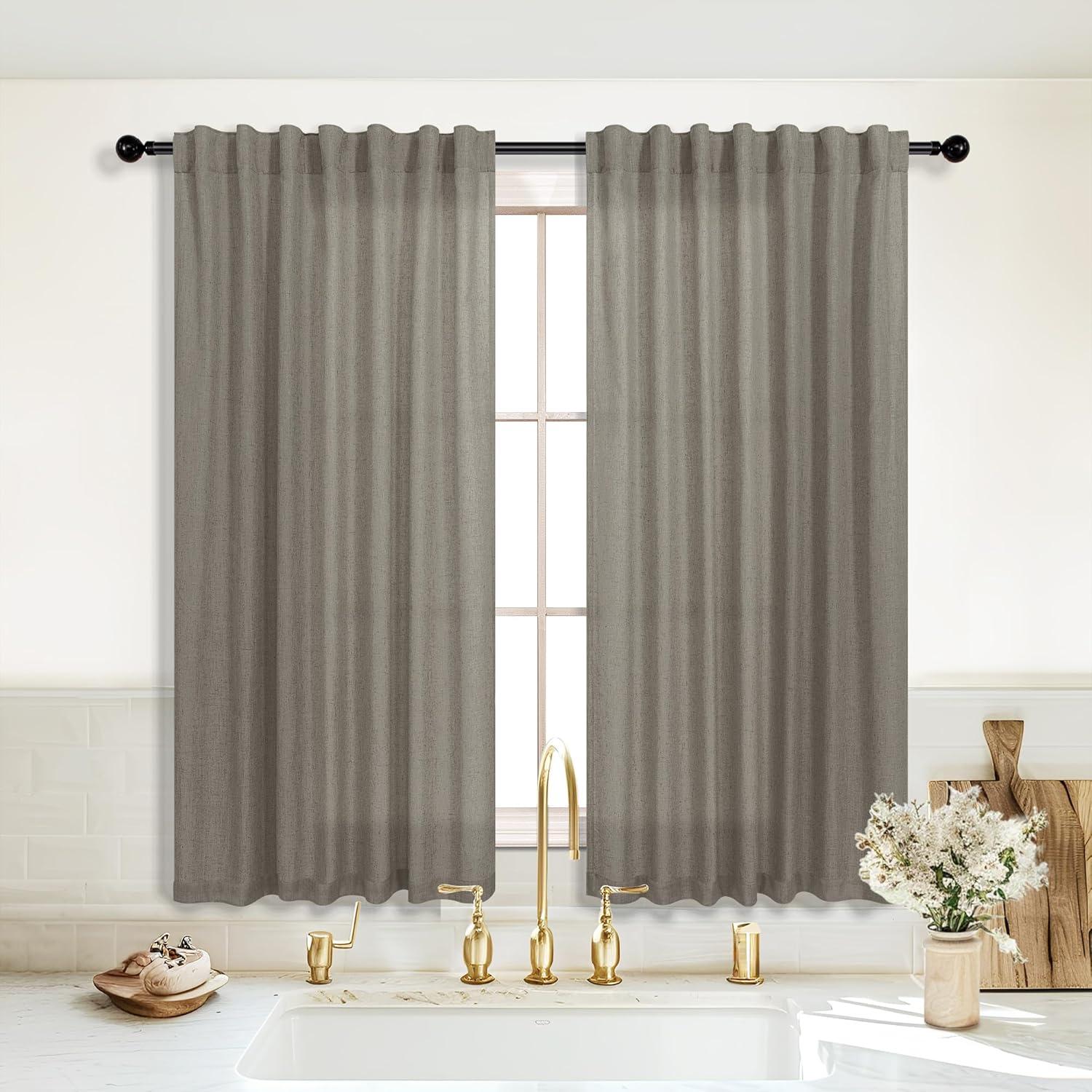 Cortinas KOUFALL 2 Paneles 52x114 cm Lino Taupe