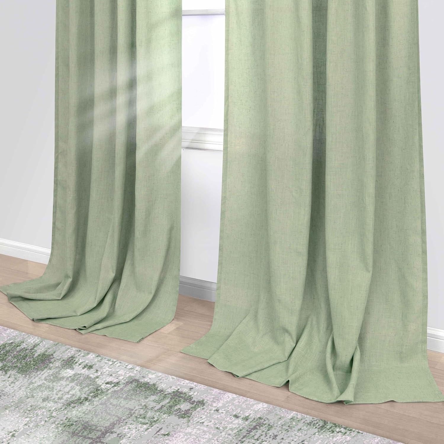 Cortinas Sheer KOUFALL Verde Salvia 52x229 cm Pack 2