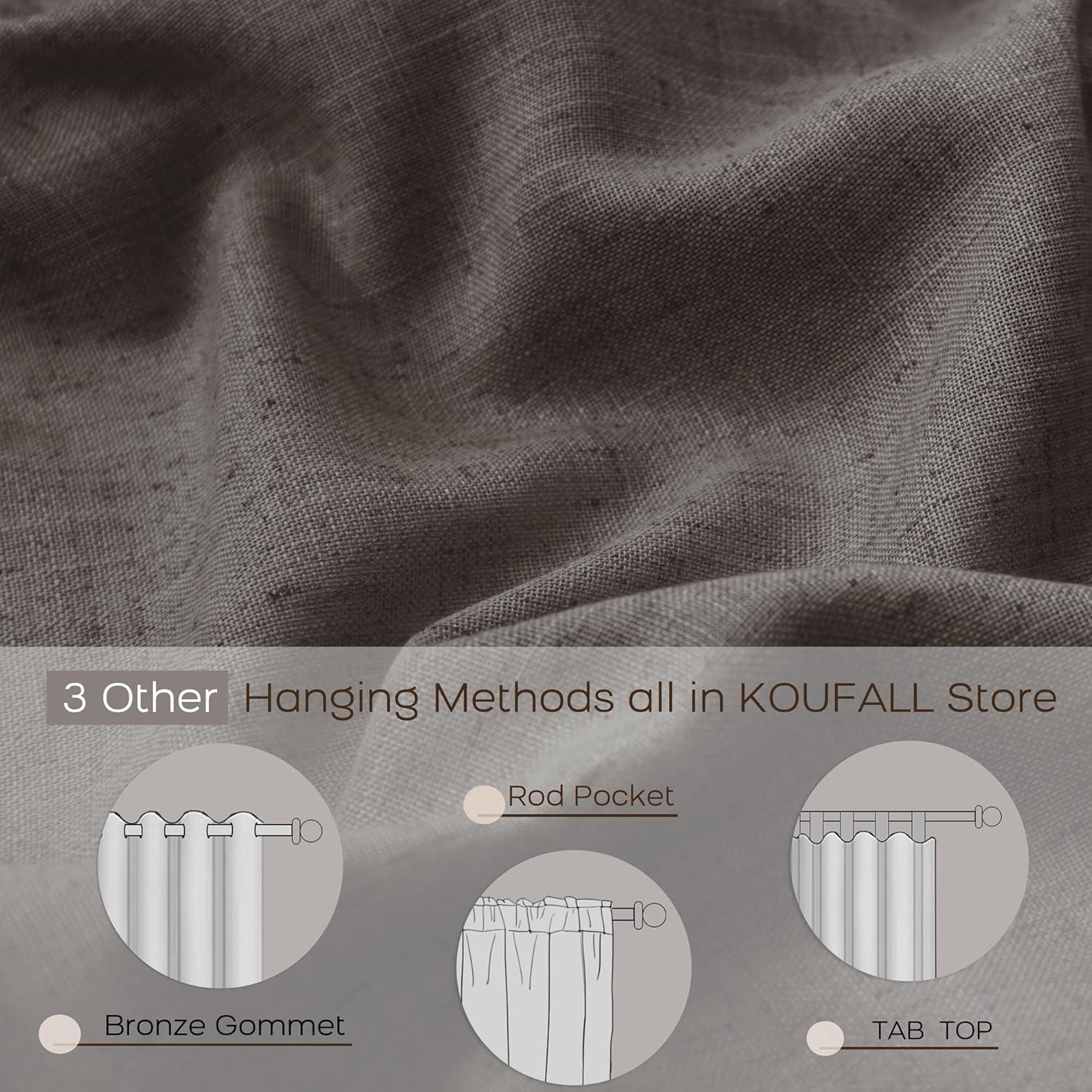 Cortinas Translúcidas KOUFALL 132x229 cm Color Marrón