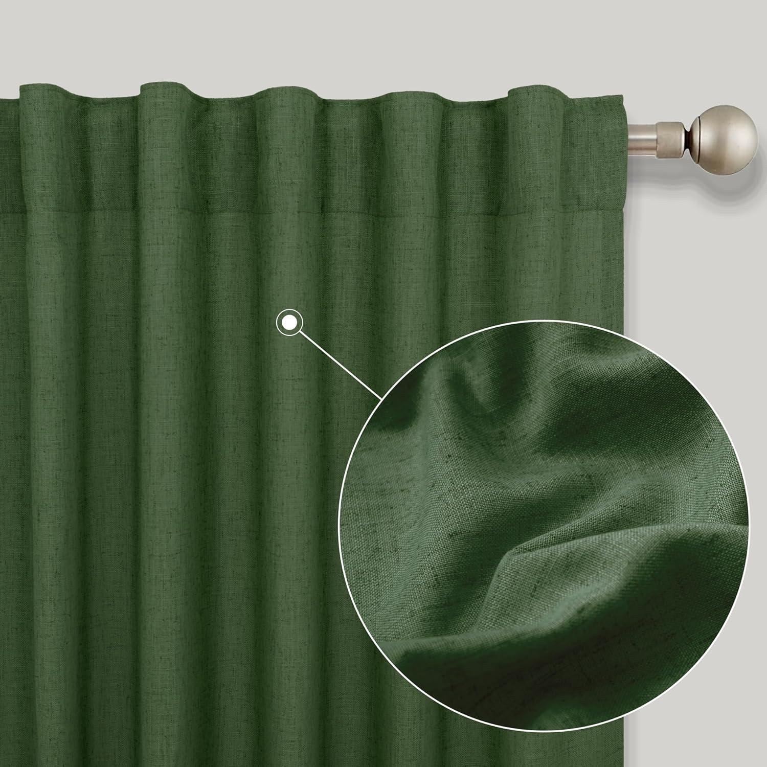 Cortinas Sheer KOUFALL Verde Oliva 52x160 cm Pack 2