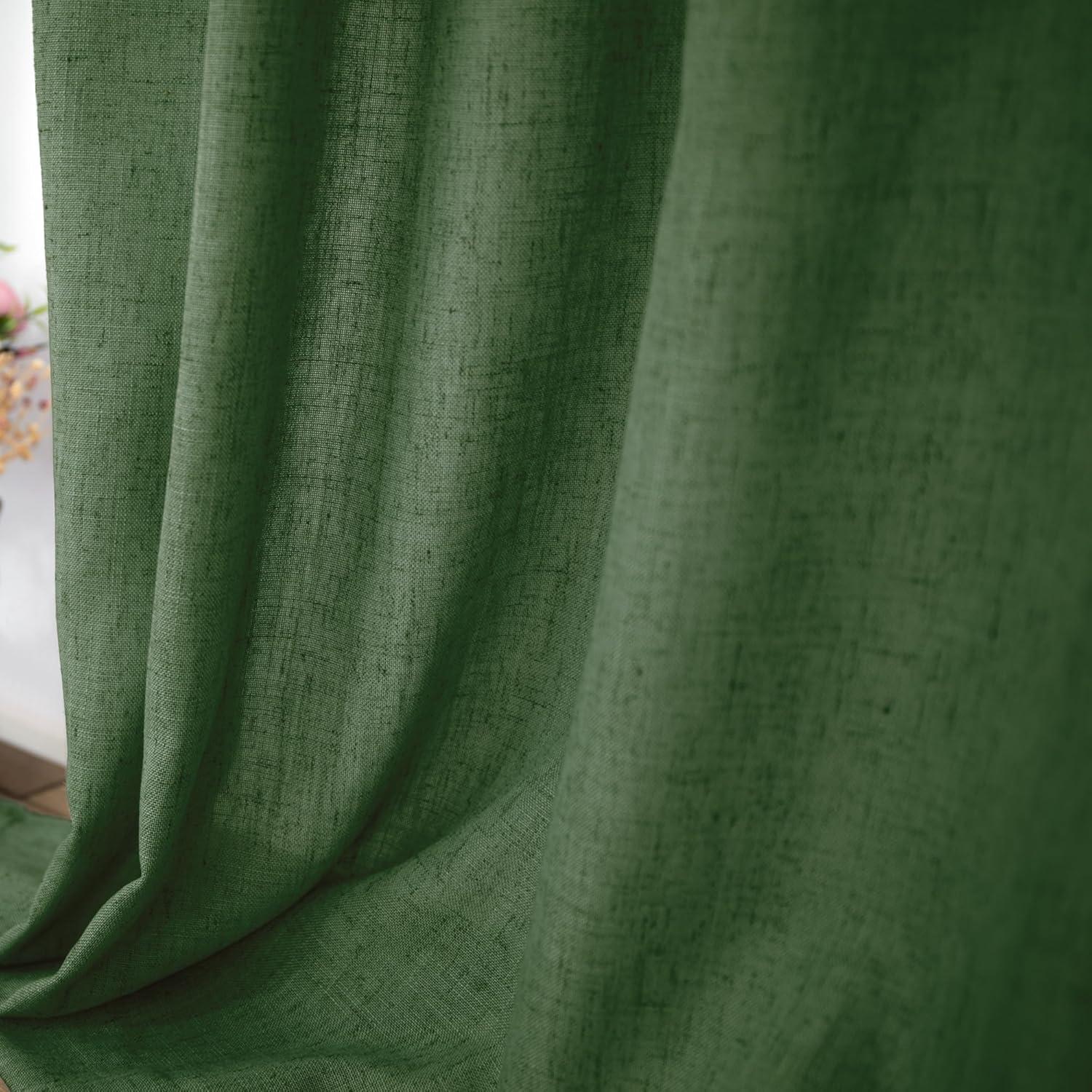 Cortinas Sheer KOUFALL Verde Oliva 52x160 cm Pack 2