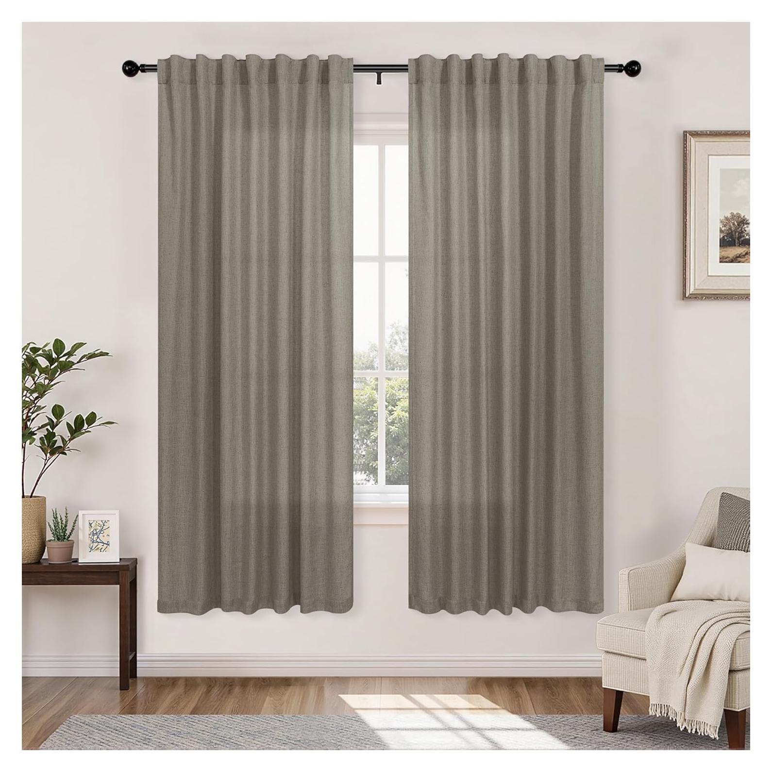 Cortinas de Lino KOUFALL 160x160 cm Semi Transparentes