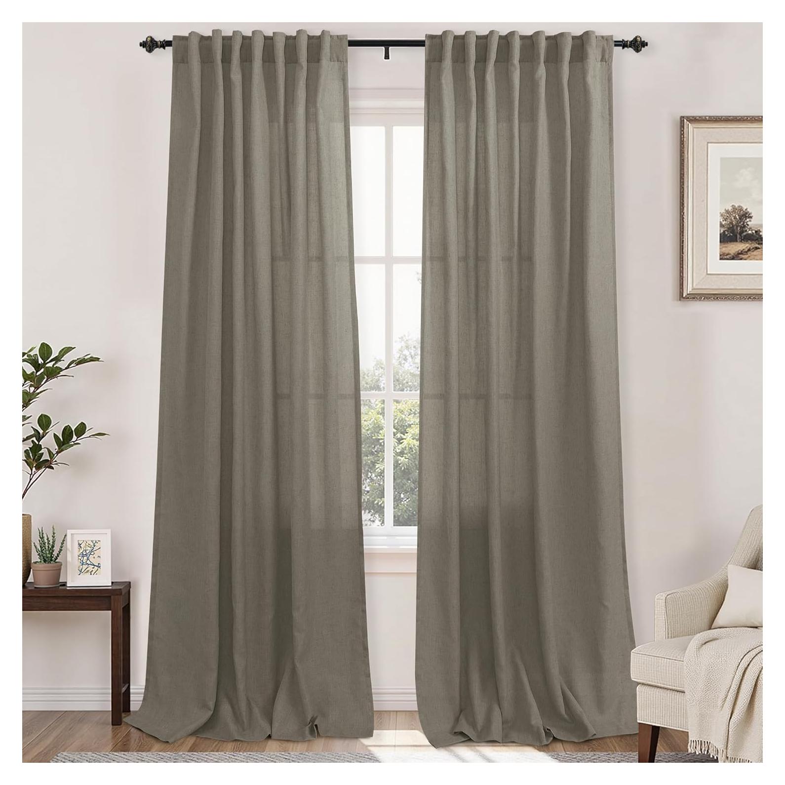 Cortinas KOUFALL 2 Paneles 132x274 cm Lino Taupe