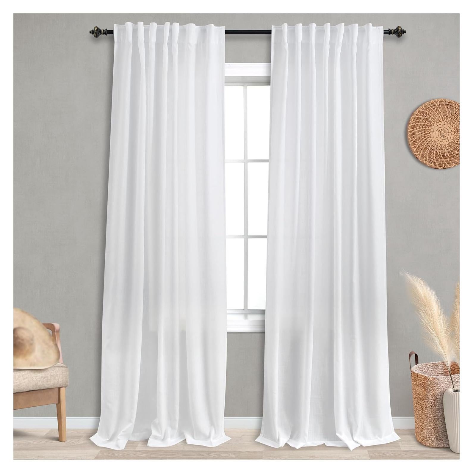 Cortinas KOUFALL 2 Paneles 90 cm Filtrantes Blancas
